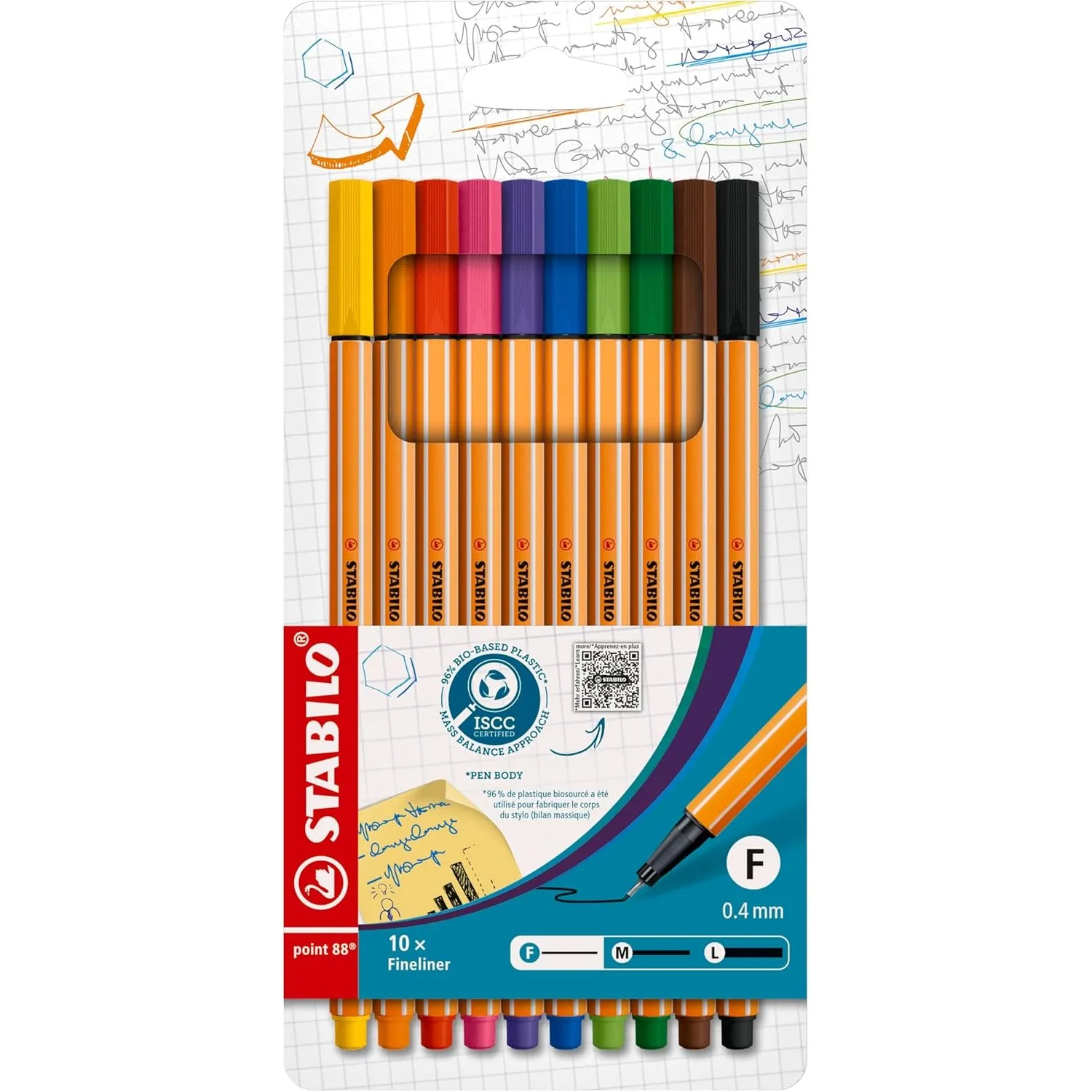 STABILO - Fineliner - point 88 | 10er Pack, Standardfarben