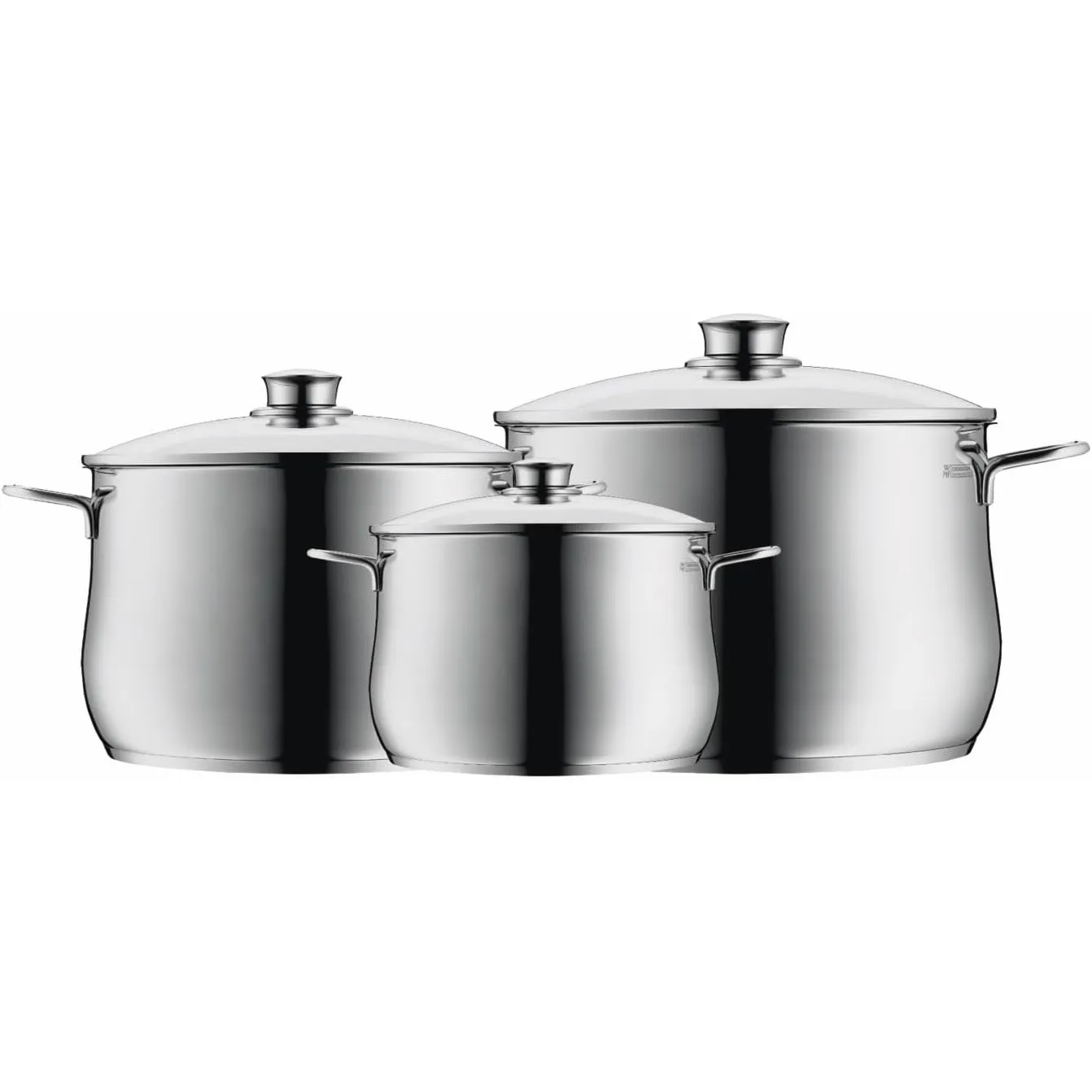 WMF Diadem Plus Topfset Induktion 3-teilig, Kochtopf Set mit Glasdeckel, Cromargan Edelstahl poliert, Induktions Töpfe …