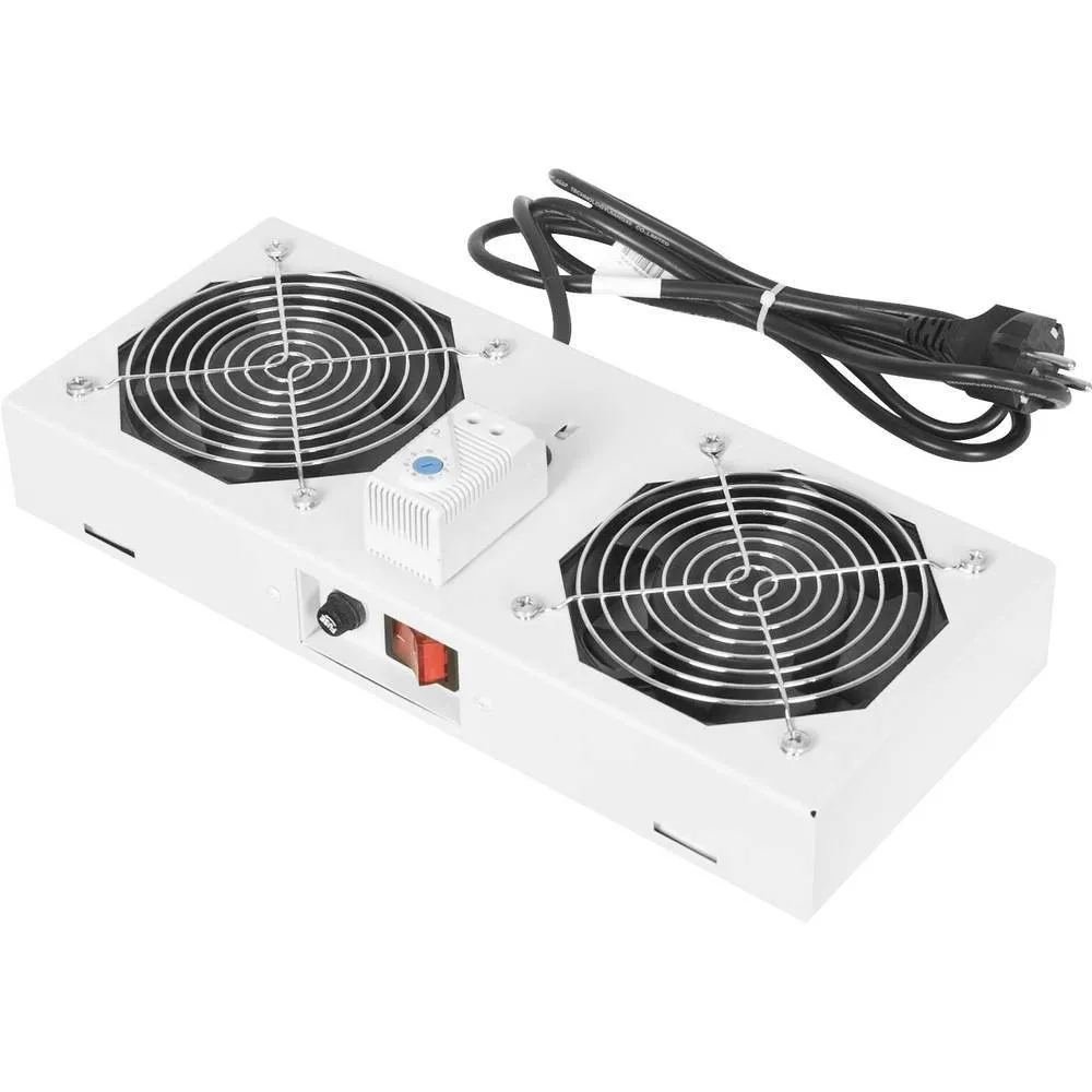 DIGITUS Dachlüftereinheit für Wandgehäuse - 276 m³/h freiblasender Volumenstrom - 2x Lüfter - Thermostat - Grau