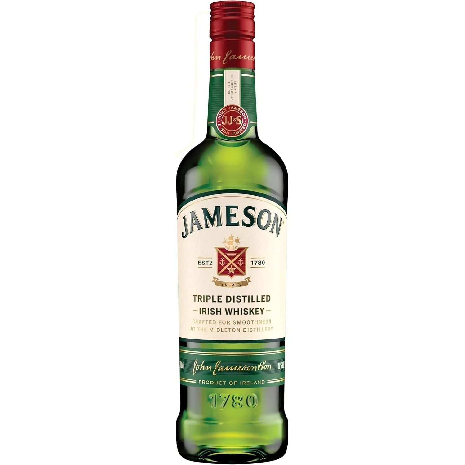 Jameson Irish Whiskey, Blended Irish Whiskey aus feinen, dreifach destillierten Pot Still & Grain Whiskeys, Milder & ze…