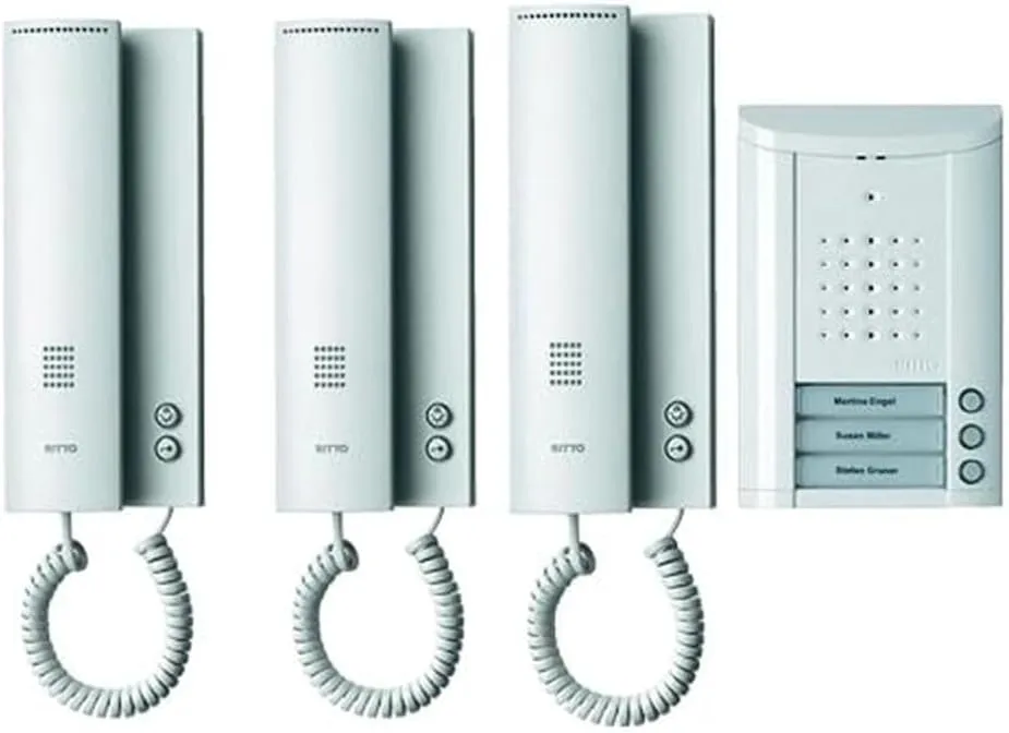 Schneider Electric Ritto Türsprechanlage, Entravox, Komplettset für 3-Familienhaus, Gegensprechanlage mit Beleuchtung u…
