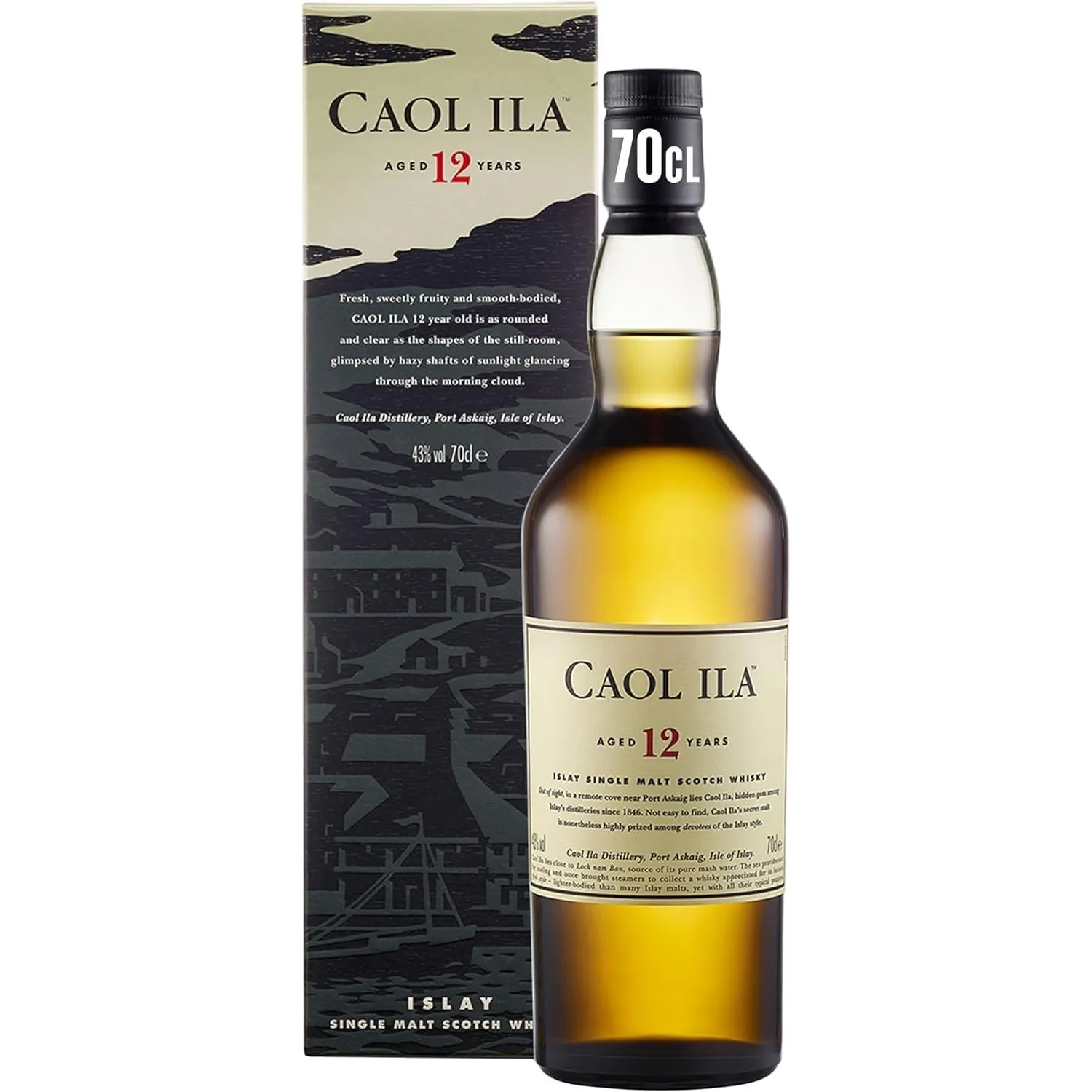 Caol Ila 12 Jahre | Islay Single Malt Scotch Whisky | mit Geschenkverpackung | Ausgezeichneter, aromatischer Single Mal…