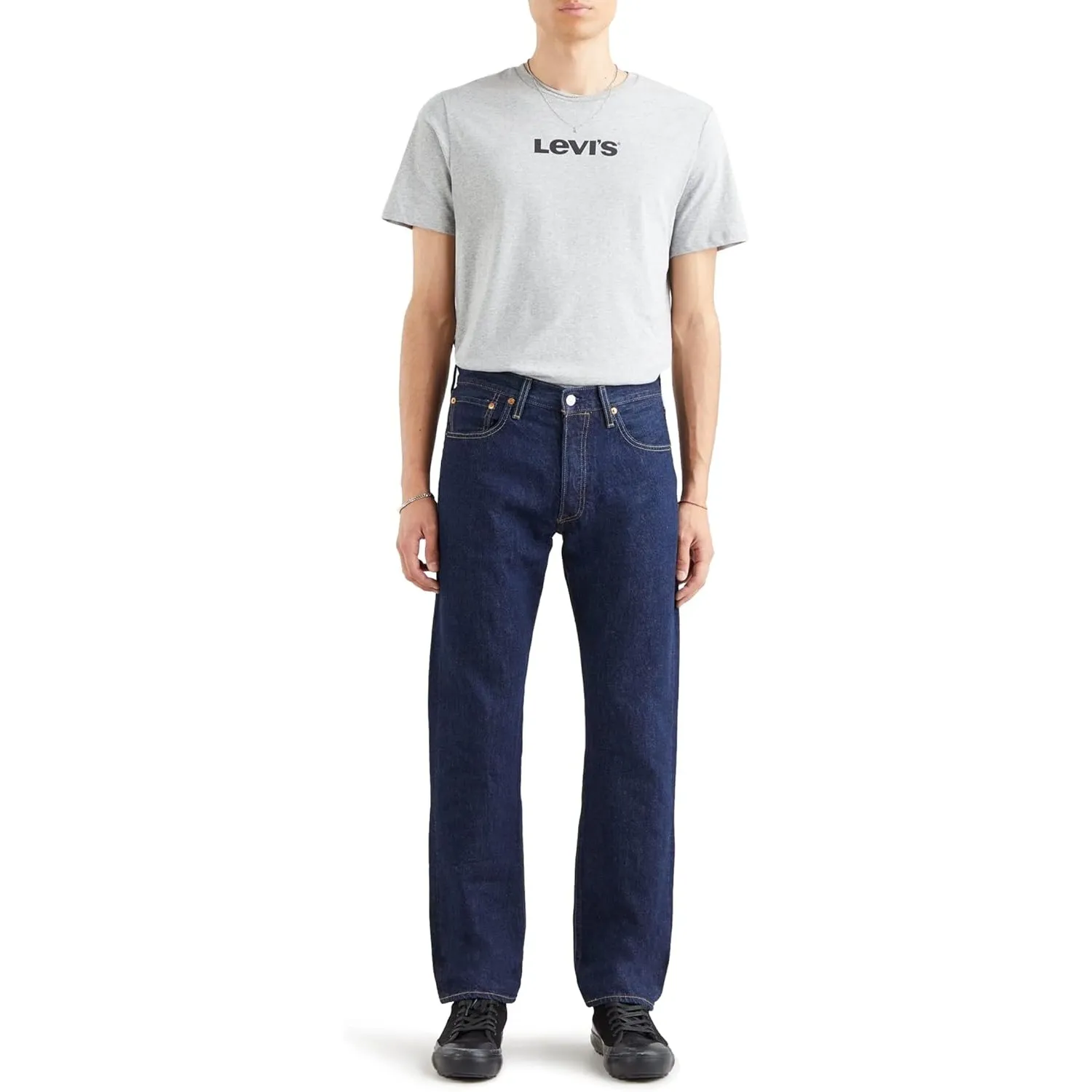 Levi's Herren Jeanshose 501 Original mit Knopfleiste, Straight Fit