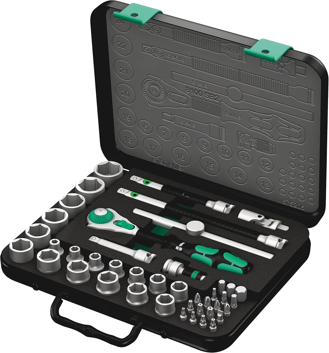 Wera Zyklop Speed-Knarrensatz 8100 SB 2, 3/8"-Antrieb, Metrisch, 43-teilig, 05003594001