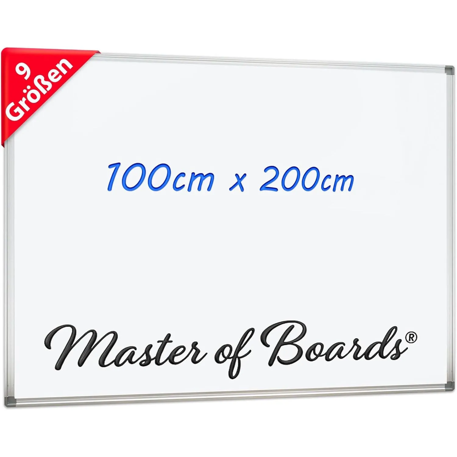 Mob Magnetisches Whiteboard 200x100cm mit Alurahmen und abnehmbare Stiftablage für Büro, Heim und Schule, Magnettafel K…