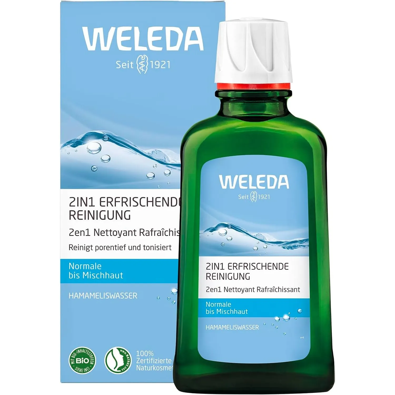 Weleda 2in1 Erfrischende Reinigung 100 ml Gesichtswasser Make-up Entferner