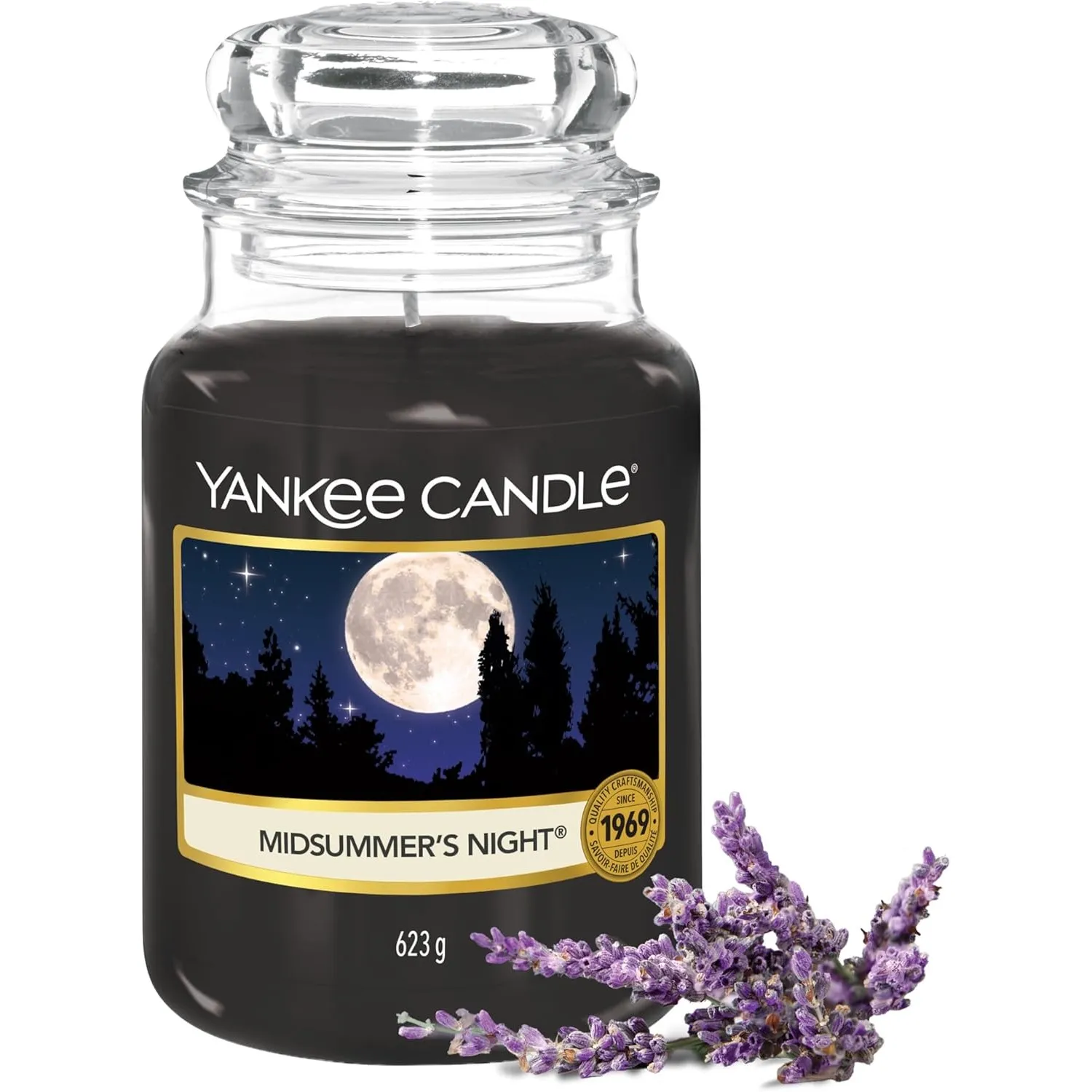Yankee Candle Duftkerze im Glas (groß) | Midsummer's Night | Kerze mit langer Brenndauer bis zu 150 Stunden | Perfekte …