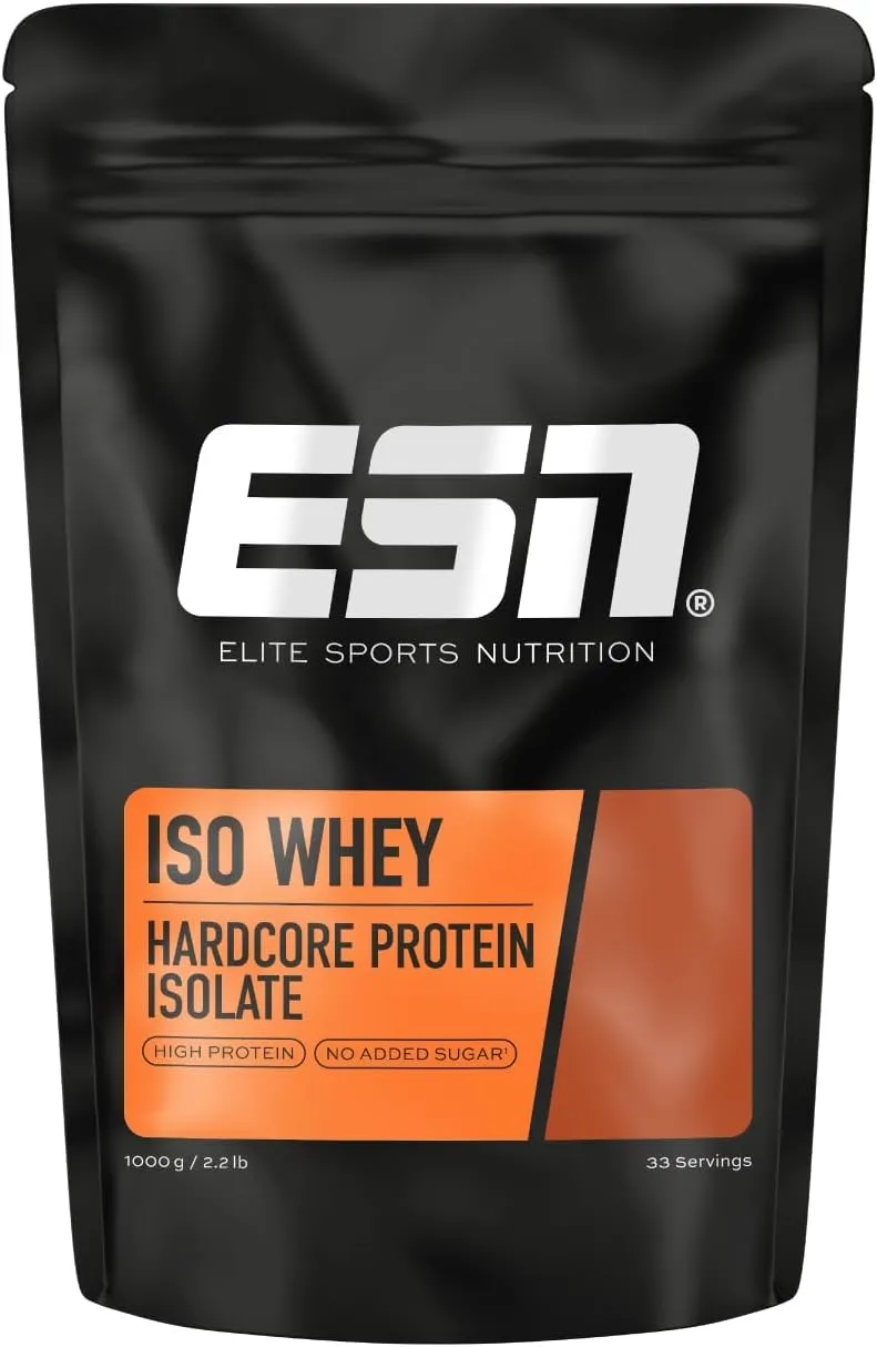 ESN IsoWhey Hardcore Proteinpulver, Chocolate, 1 kg, bis zu 26 g Protein pro Portion - made in Germany
