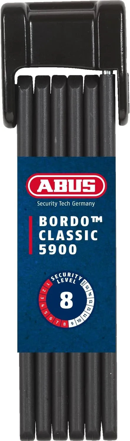 ABUS Faltschloss Bordo Classic 5900/90 ST mit Schlosstasche - Fahrradschloss aus gehärtetem Stahl - ABUS-Sicherheitslev…