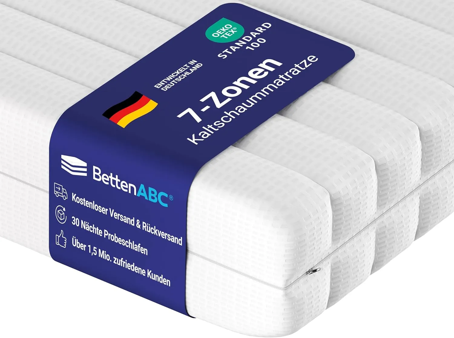Betten-ABC - Matratze (KSP-500) - 180x220 cm (H3) - 7-Zonen Matratze aus Kaltschaum - Hypoallergen & Antibakteriell - O…