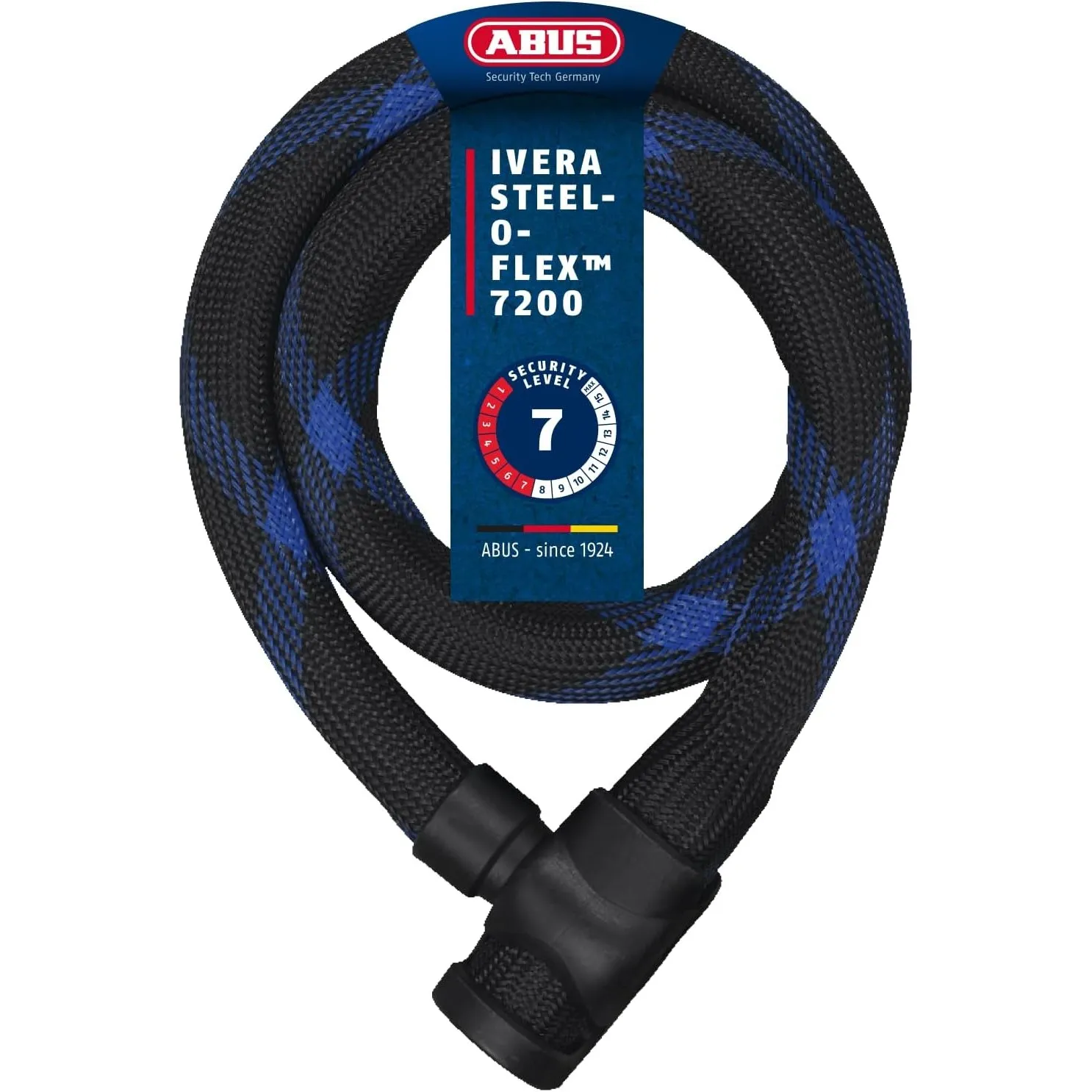 ABUS Panzerkabelschloss Ivera Steel-O-Flex 7200 - Kabelschloss aus Stahlkabel mit Panzer aus Stahlhülsen - ABUS-Sicherh…