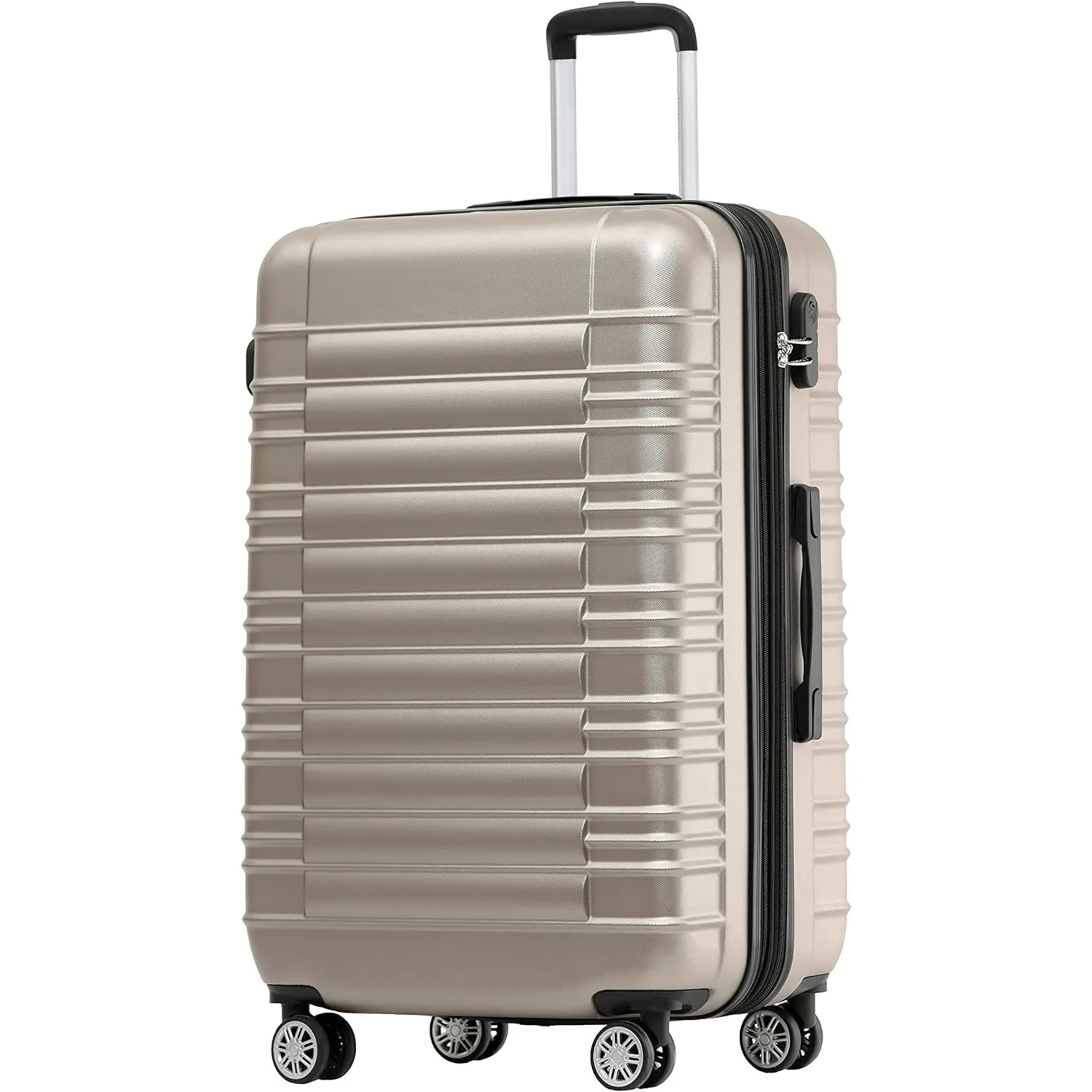BEIBYE 2088 Zwillingsrollen Reisekoffer Koffer Trolleys Hartschale M-L-XL-Set in 13 Farben (Champagner, XL)