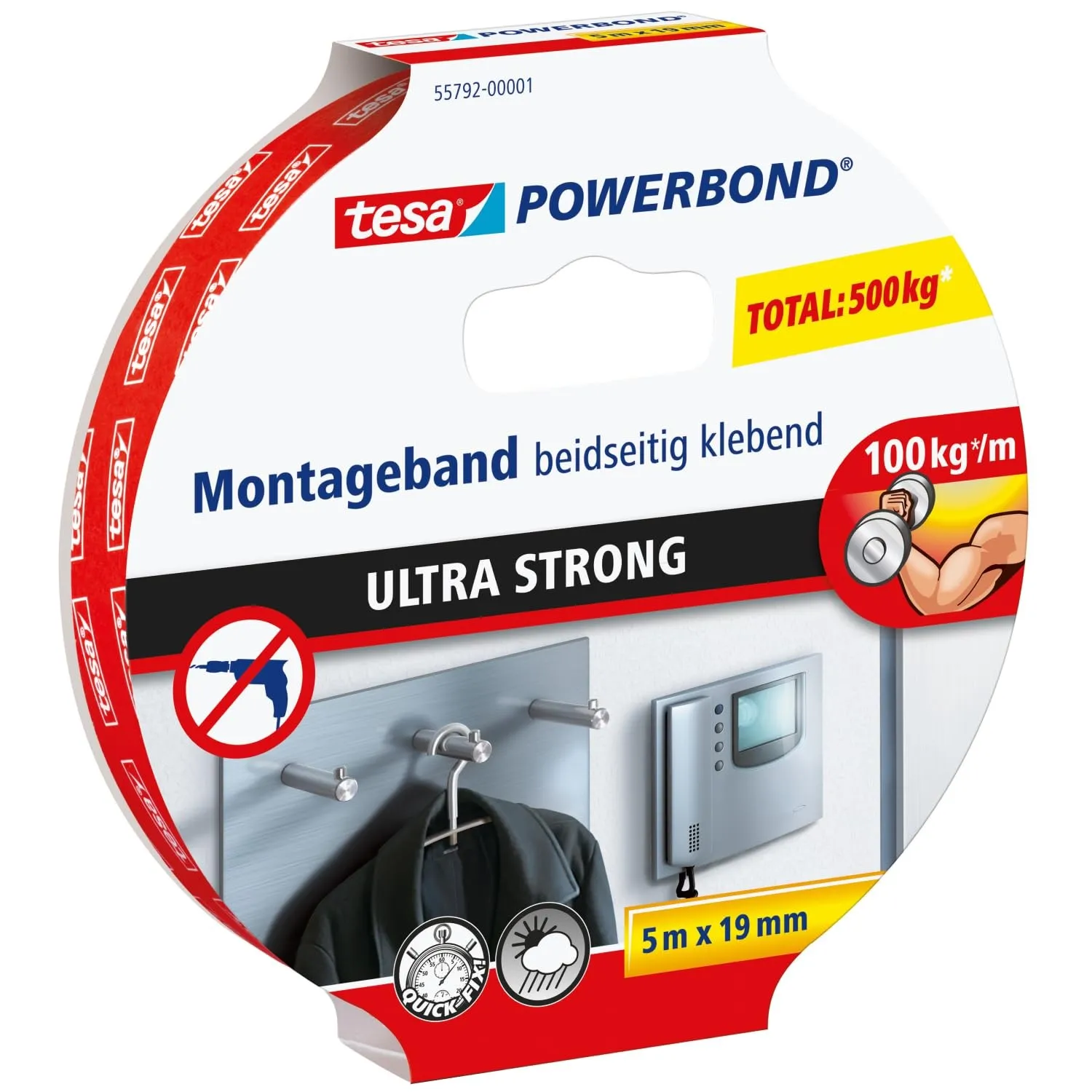 tesa Powerbond ULTRA STRONG doppelseitiges Montageband - 5 m