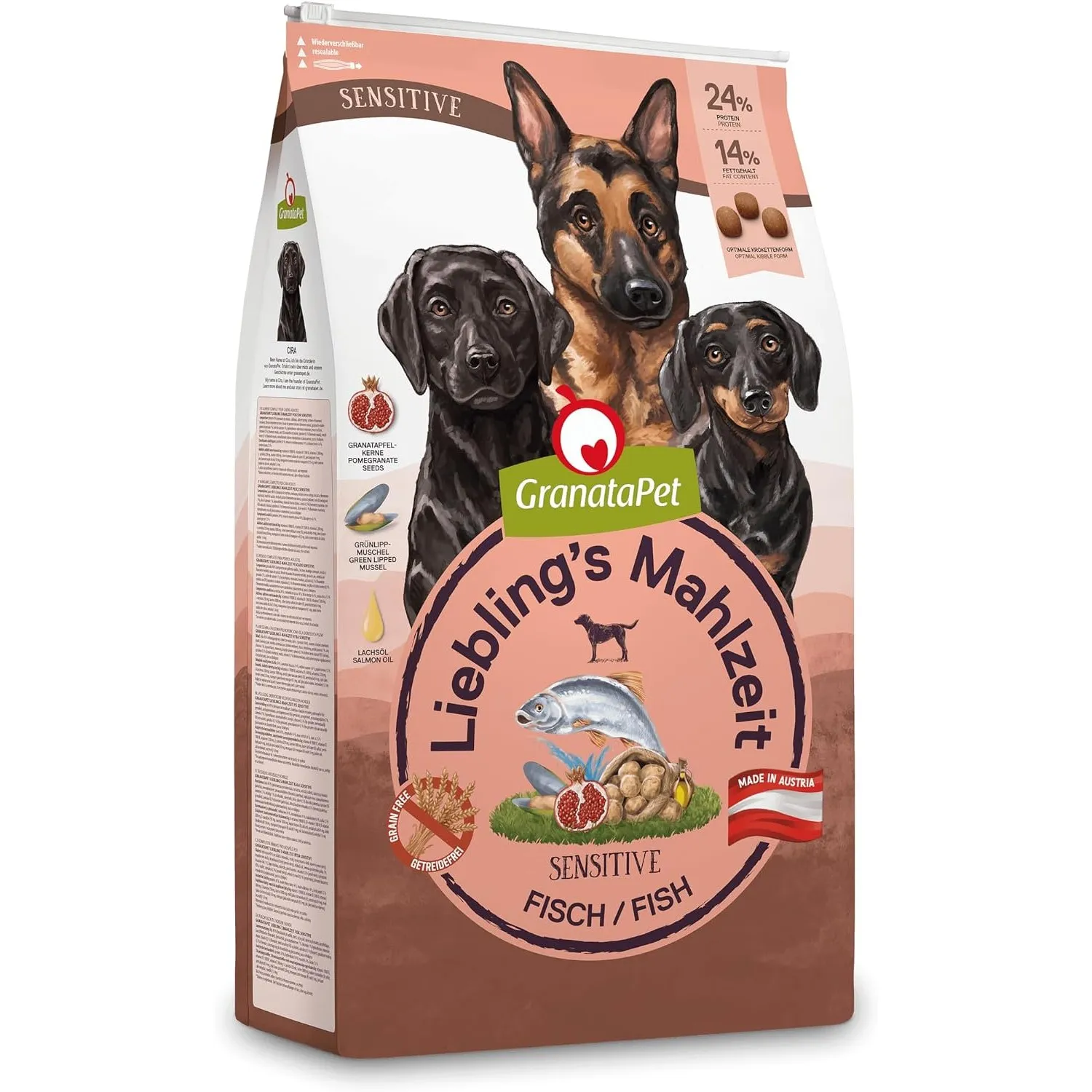 GranataPet Liebling's Mahlzeit Fisch Sensitive, Trockenfutter für Hunde, Hundefutter ohne Getreide & ohne Zuckerzusätze…