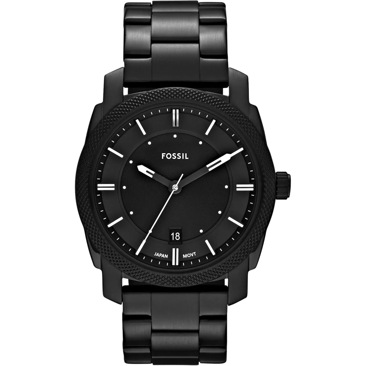 Fossil Machine Watch für Herren, Quarz-Dreizeiger-Datumswerk mit Edelstahl- oder Lederarmband