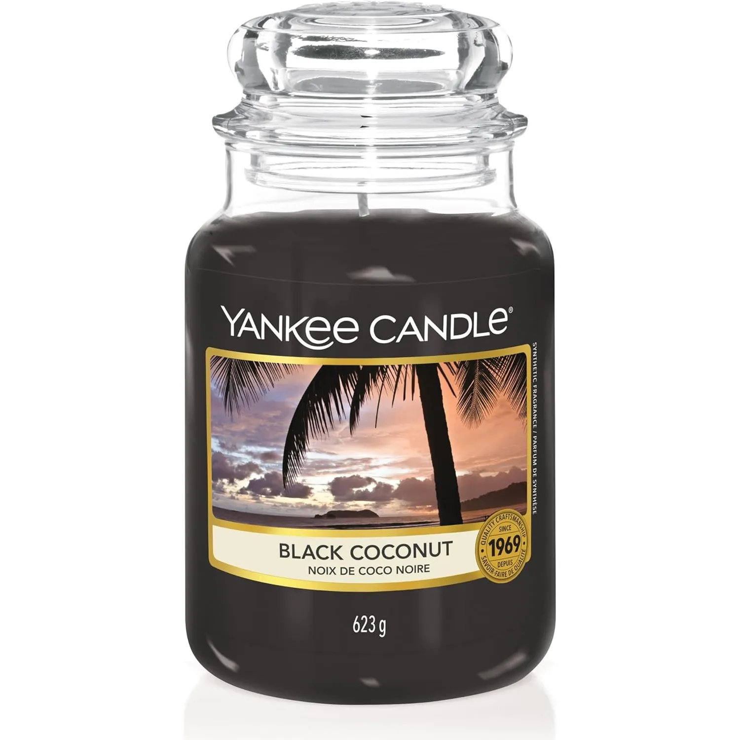 Yankee Candle Duftkerze im Glas (groß) | Black Coconut | Kerze mit langer Brenndauer bis zu 150 Stunden | Perfekte Gesc…