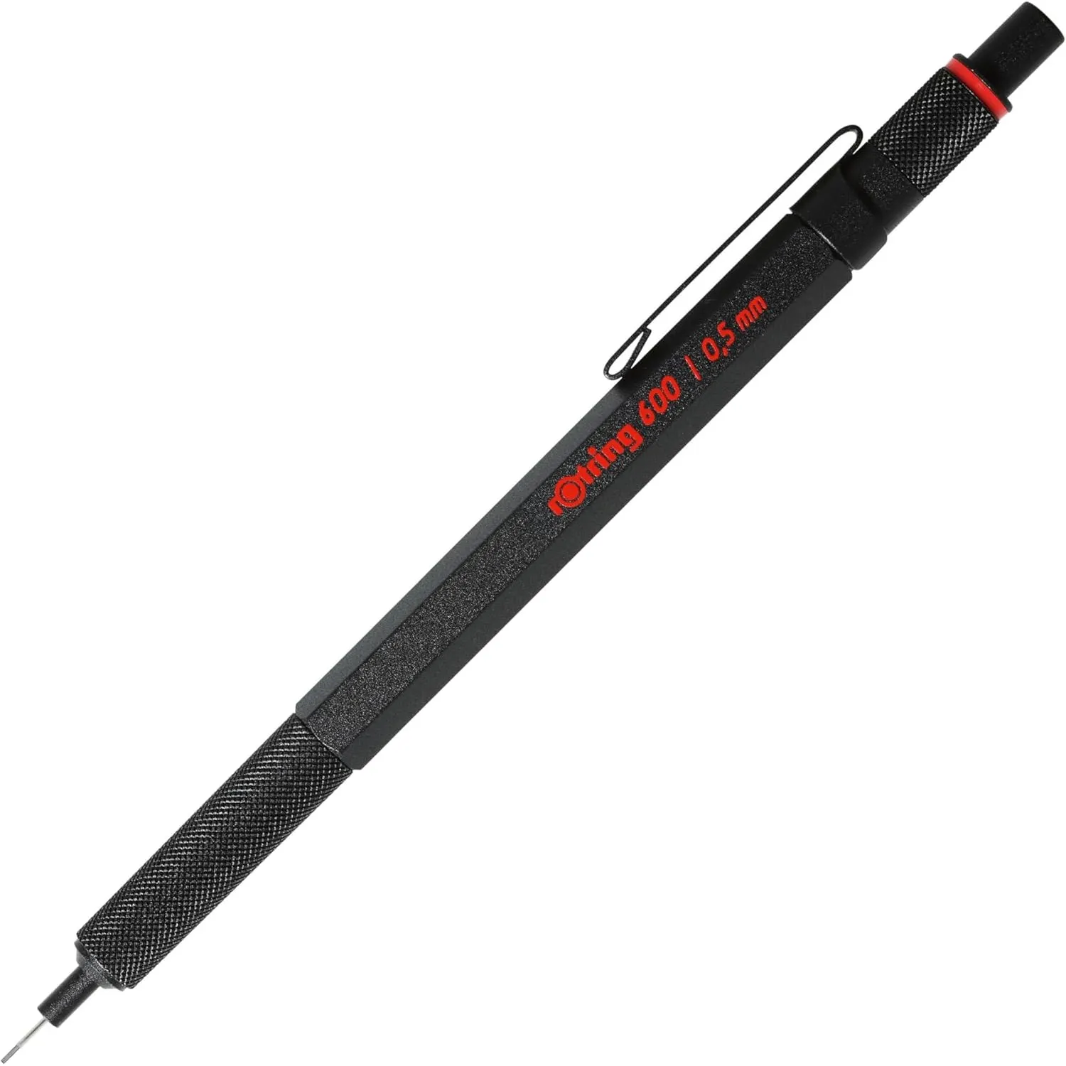 rOtring 600 Druckbleistift | 0,5 mm | Schwarz | Ergonomisches Vollmetallgehäuse