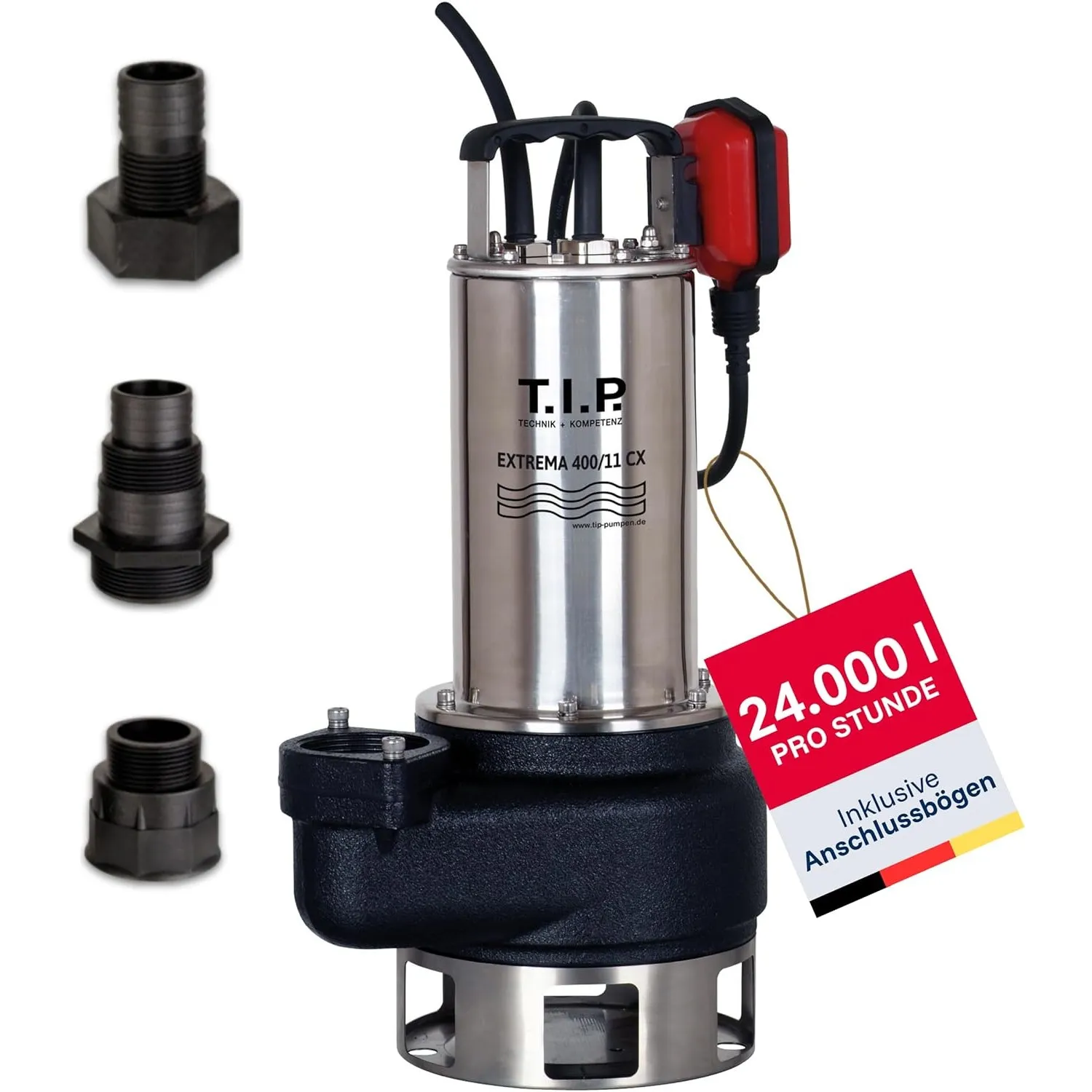 T.I.P. Schmutzwasser-Tauchpumpe Baupumpe Edelstahl - 24.000 l/h