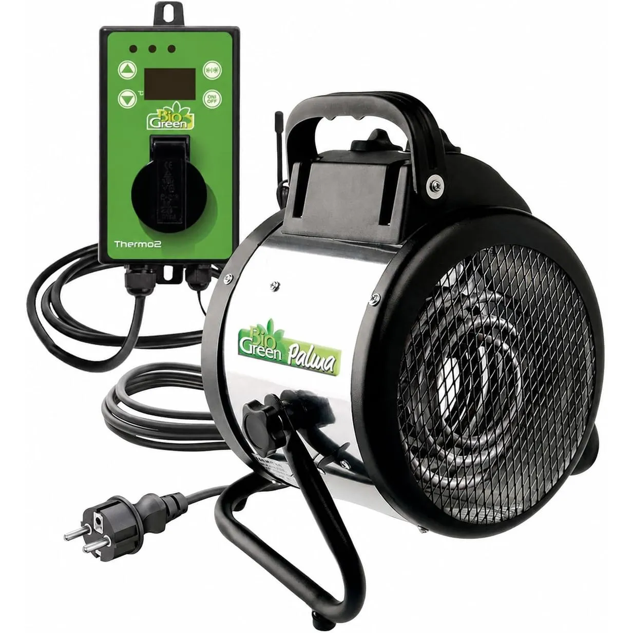 BioGreen Elektro-Gewächshausheizung Palma mit digitalem Thermostat | IPX4 spritzwassergeschützt | 163 m³/h Luftumwälzun…