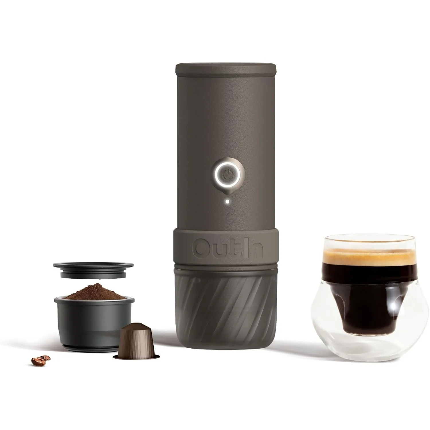 OutIn Mino Tragbare Elektrische Espressomaschine, Tundra Brown