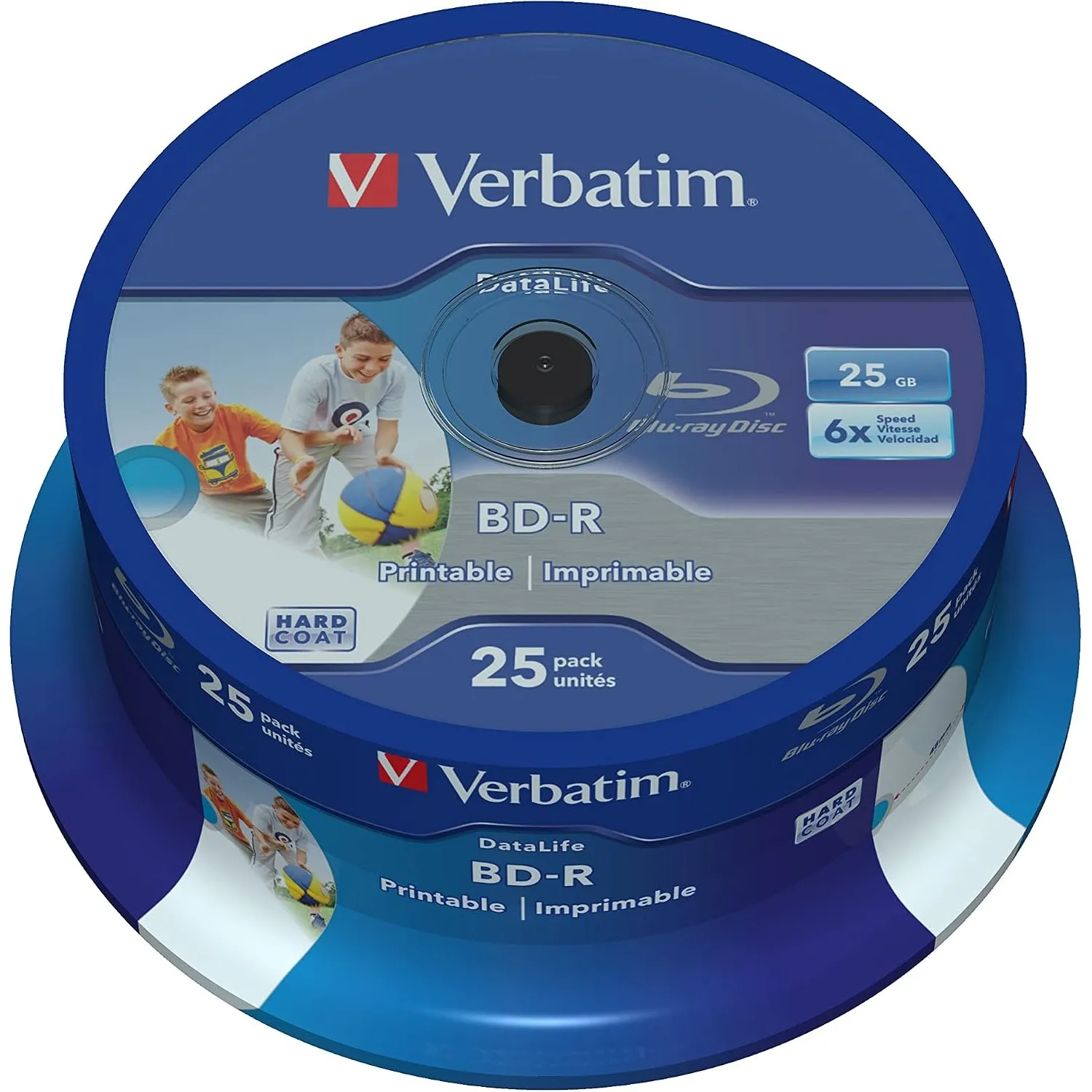 Verbatim BD-R SL Datalife, Blu-Ray-Disk 25 GB - 6-fache Brenngeschwindigkeit - Groß bedruckbar - Kratzschutz - 25 Stück…