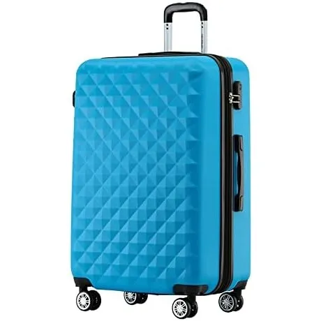 BEIBYE Zwillingsrollen 2066 Hartschale Trolley Koffer Reisekoffer Gepäck M-L-XL-Set (Türkis, L)