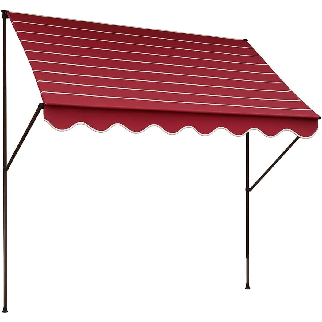 ANGERER Klemmmarkise Exklusiv Bordeaux, 250 cm | Markise für Sonnenschutz, Montage ohne Bohren, ideale Balkonmarkise fü…