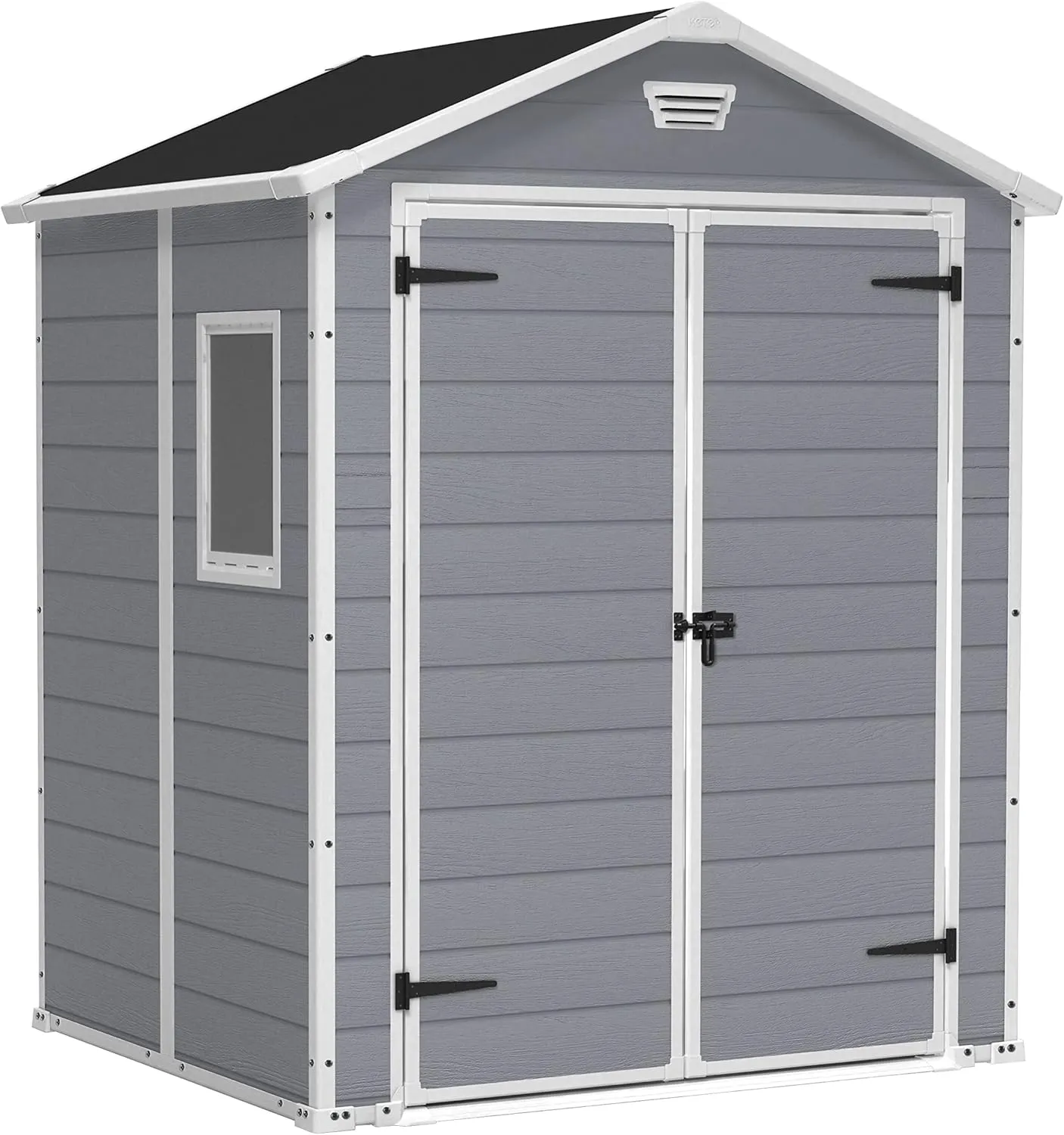 Keter Manor 6x5DD Gartenhaus wetterfest 4.8m³, Kunststoff, Outdoor, Außenmaße: BxTxH:185x152x226cm, Innenmaße: BxTxH:16…