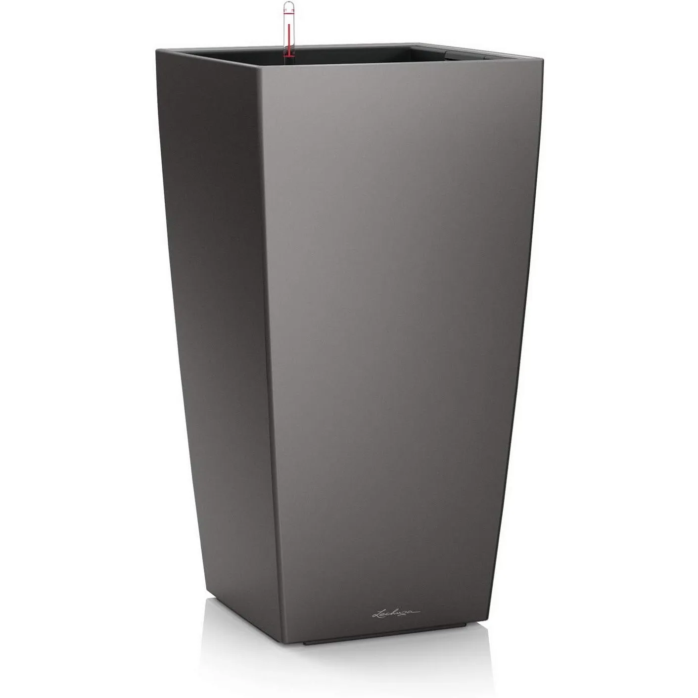 LECHUZA CUBICO Premium 40 anthrazit metallic 18194, 39.5x39.5x75.5 cm