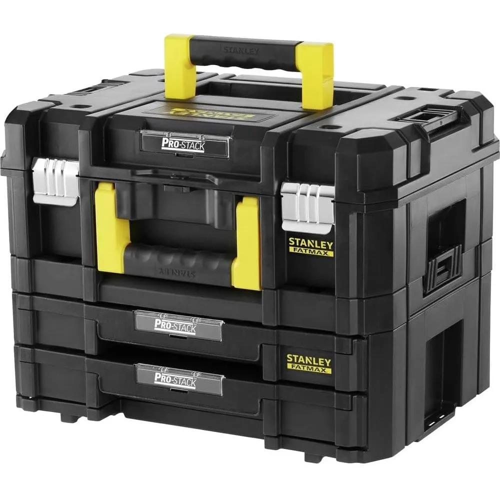 STANLEY FatMax Pro-Stack Werkzeugkoffer Werkzeugbox leer Werkzeugkasten - Werkzeugkiste (21,5L Fassungsvermögen, mit 2 …