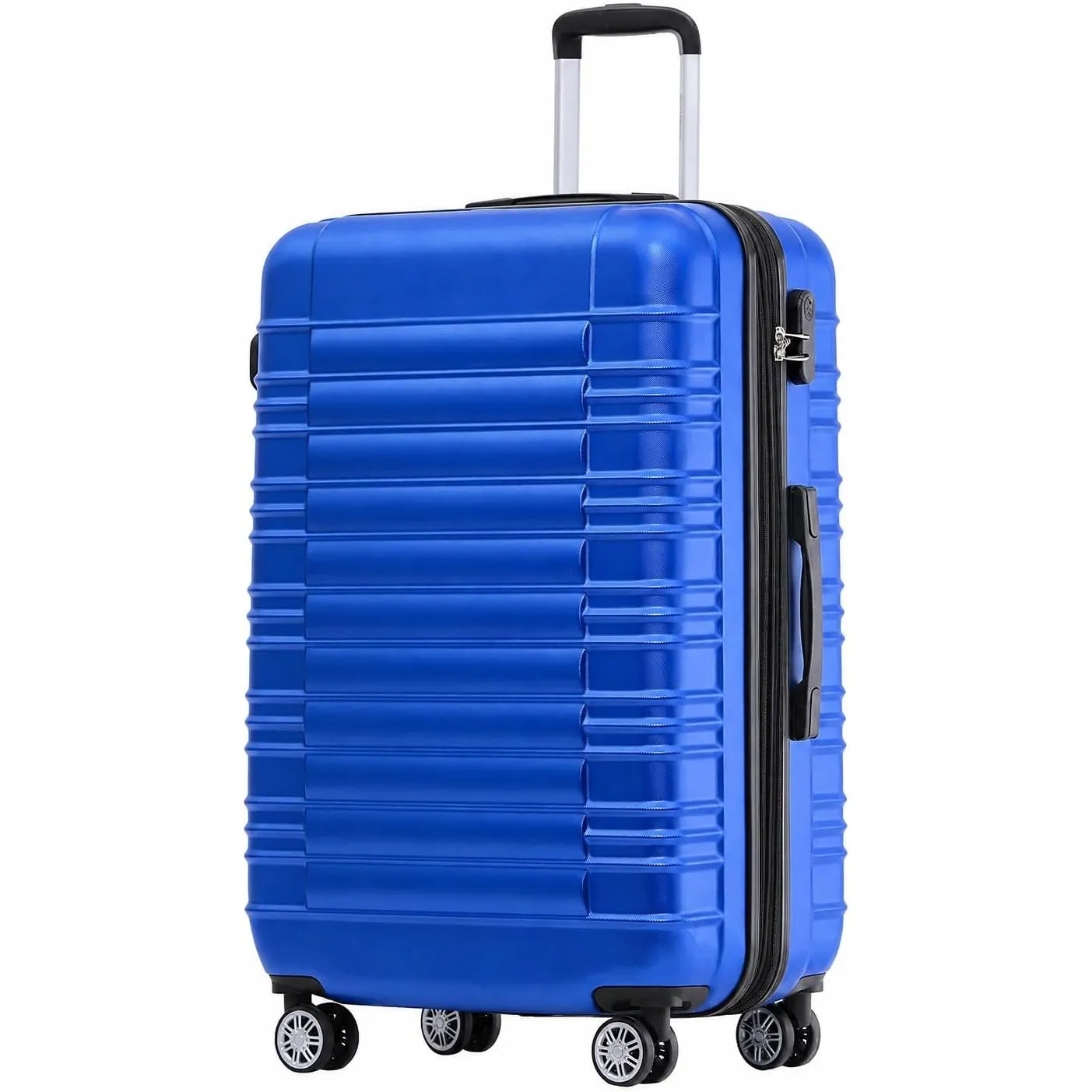 BEIBYE 2088 Zwillingsrollen Reisekoffer Koffer Trolleys Hartschale M-L-XL-Set in 13 Farben, Erweiterbar, (Blau, L)