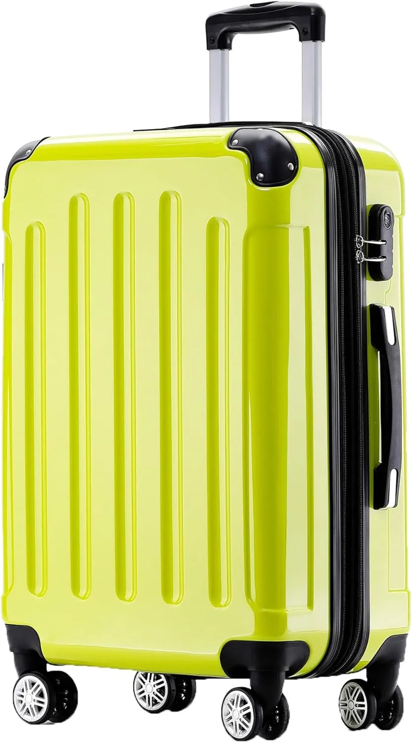 Beibye 2048 Hard Shell Trolley Suitcase with Twin Rollers in a Set with Sizes M, L, XL, Available in 15 Colours PC, Gre…