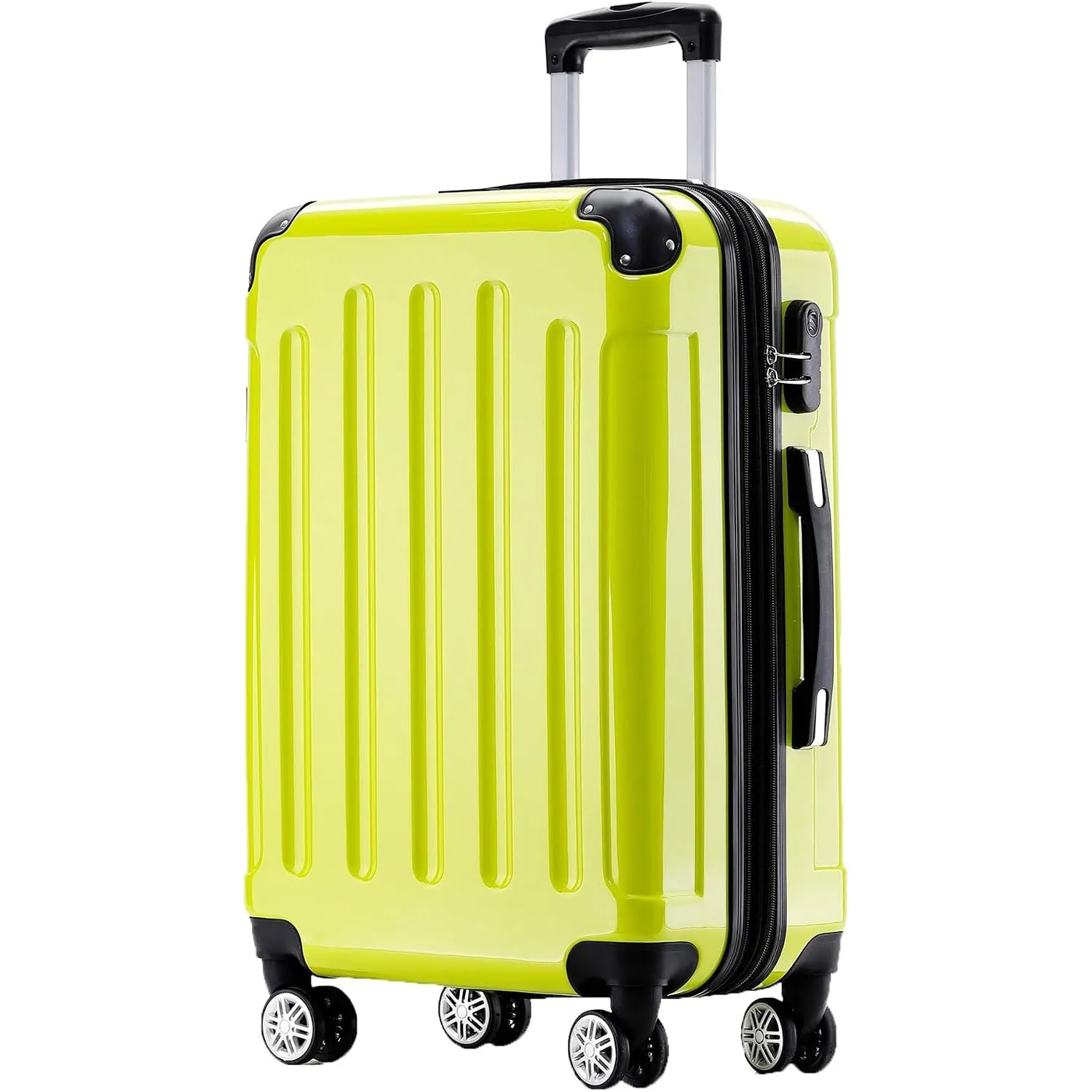 BEIBYE Zwillingsrollen 2048 Hartschale Trolley Koffer Reisekoffer Taschen Gepäck in M-L-XL-Set (Grün, M)