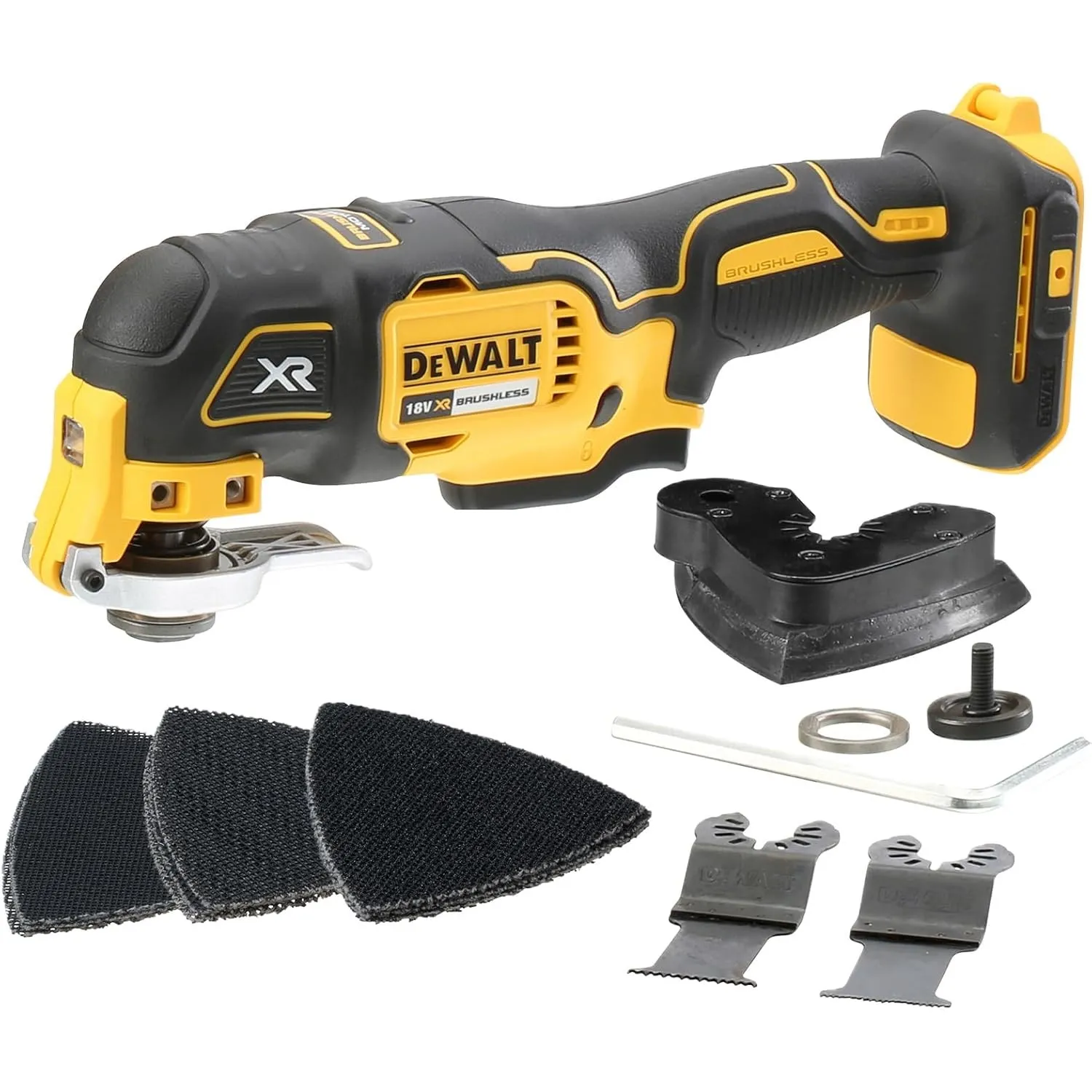 DEWALT 18V ozillierendes Akku-Multi-Tool DCS355N-XJ (bürstenloser Motor,LED-Lampe,30-Tlg. Schleif- und Sägeanwendungen,…