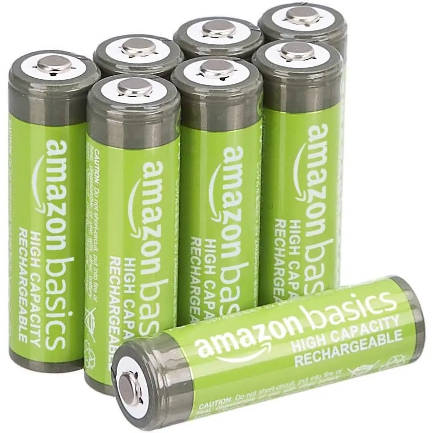 Amazon Basics 8er-Pack wiederaufladbare AA-NiMH-Batterien mit hoher Kapazität, 2400 mAh, 1,2 V, bis zu 400-mal aufladba…