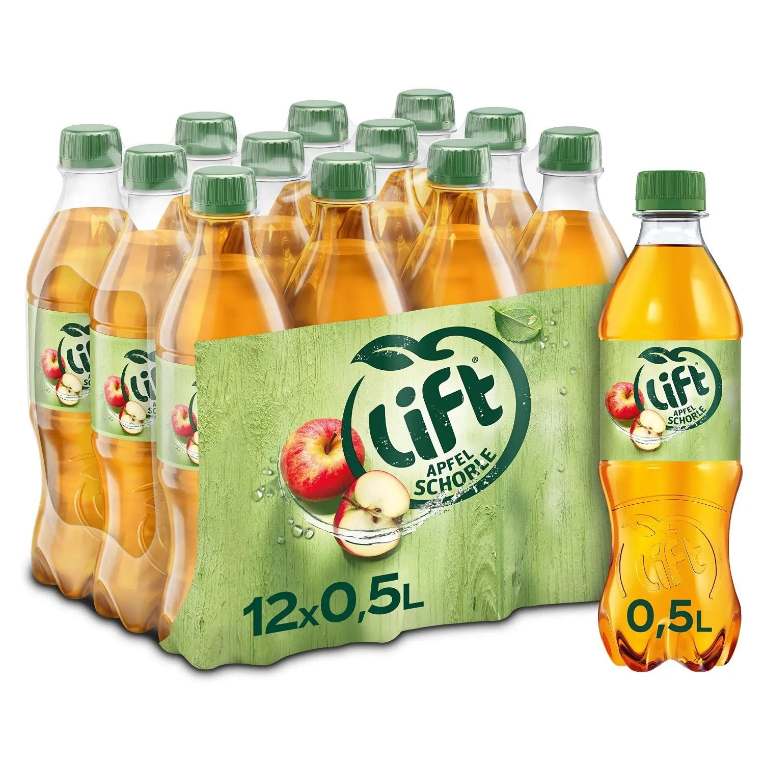 Lift Apfelschorle, Spritzige Erfrischung kombiniert aus fruchtigem Apfelsaft & frischem Wasser, EINWEG Flasche (12 x 50…