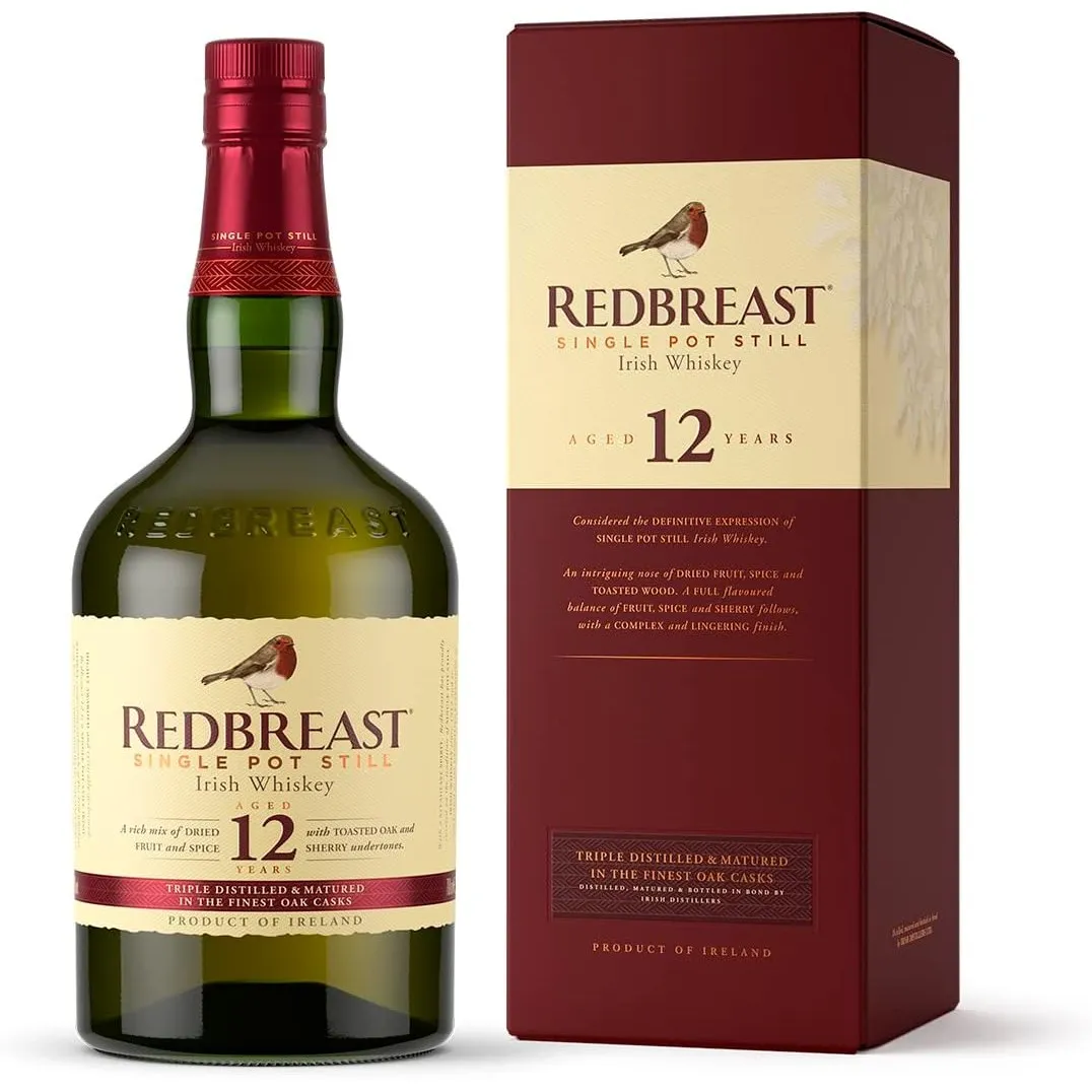 Redbreast 12 Jahre, Single Pot Still Irish Whiskey, Single Malt, dreifach destilliert, als Geschenk oder für Abende mit…