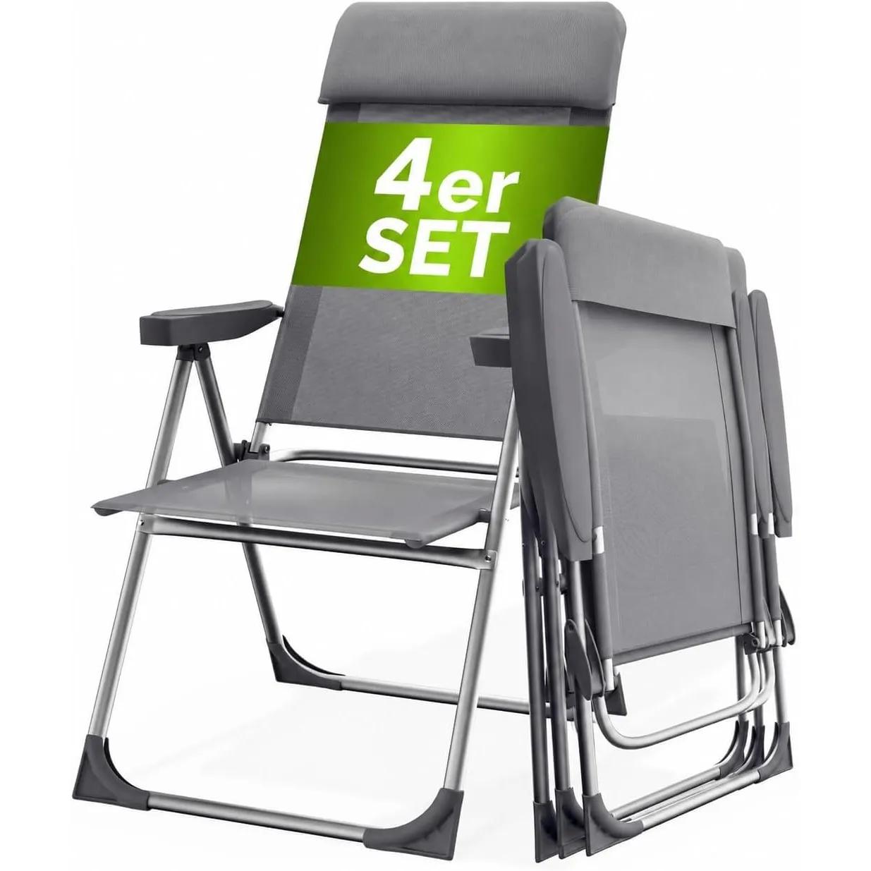 CASARIA Gartenstühle 4er Set 130 kg Belastbarkeit