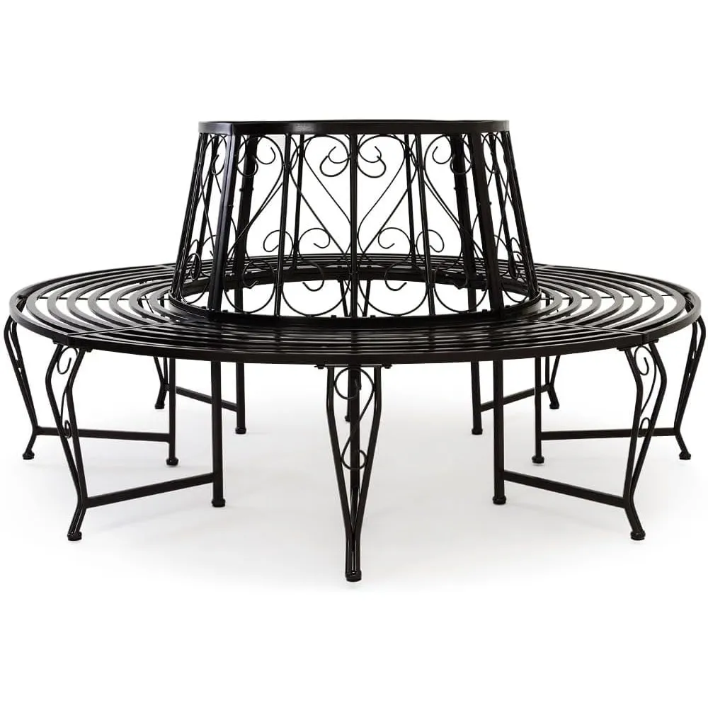 CASARIA® Gartenbank 360°, Baumbank, Metall