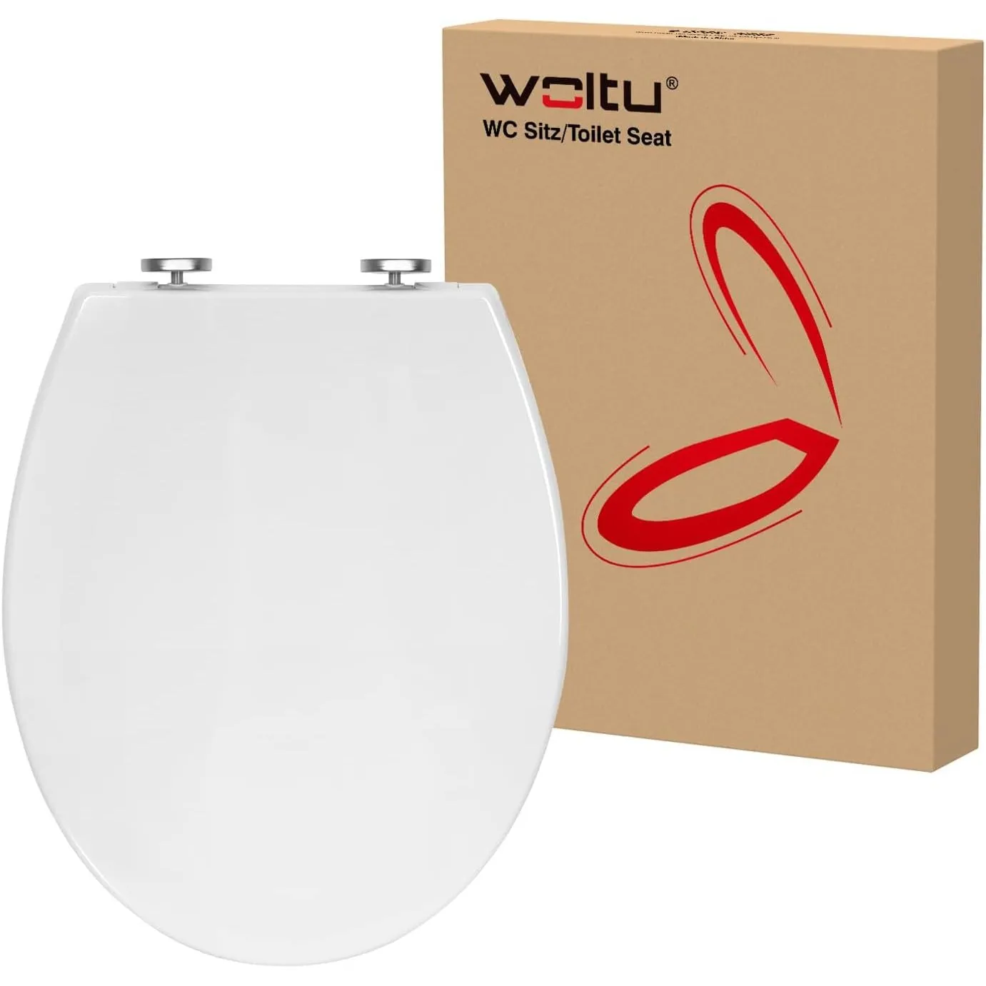 WOLTU WC Sitz Toilettensitz mit Absenkautomatik, Klodeckel mit Absenkautomati,Toilettendeckel, Toilettensitz aus Kunsts…