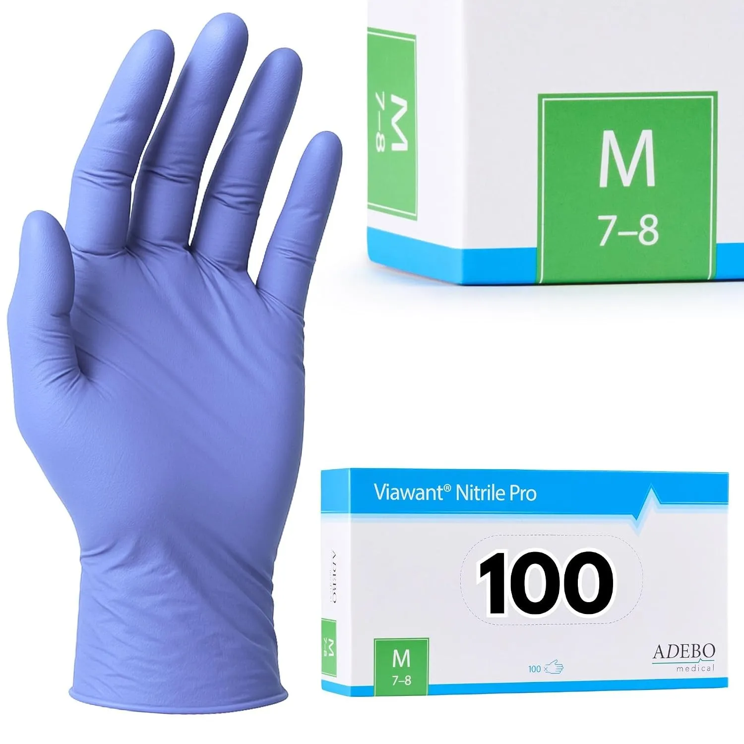 Einweghandschuhe 100 Stück | M | Nitrilhandschuhe Blau | Puderfreie, latexfreie Einmalhandschuhe | Reißfest & feinfühli…