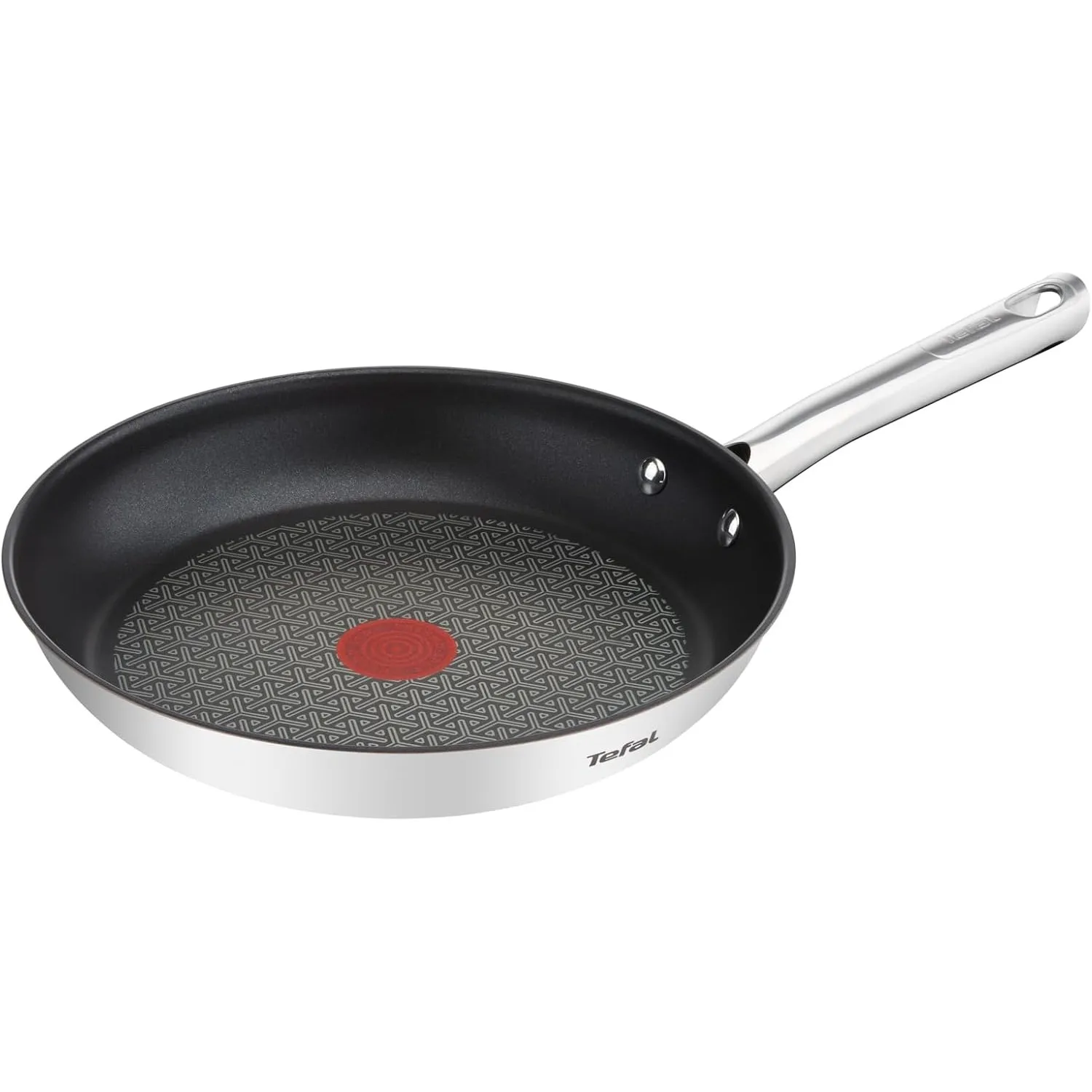 Tefal Duetto Pfanne 28cm, Edelstahlpfanne Induktion, Antihaftversiegelung, Thermo-Signal bei idealer Brattemperatur, le…