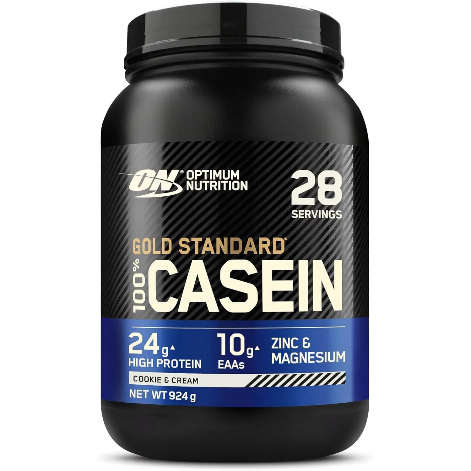 Optimum Nutrition Gold Standard 100% Casein Proteinpulver, Geschmack Cookies & Cream, 924g, 24 Portionen