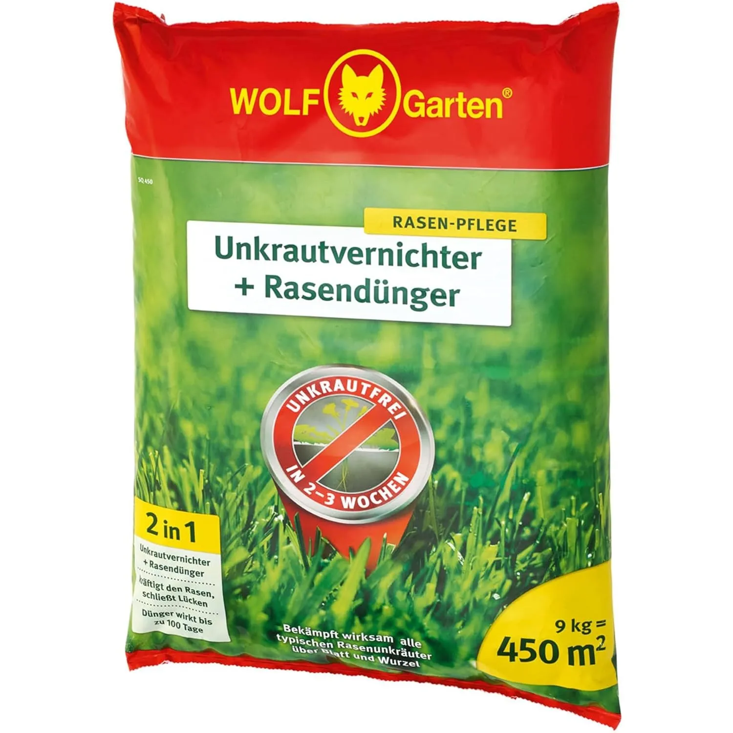 WOLF-Garten 2-in-1: Unkrautvernichter + Rasendünger SQ 450 (Rasendünger und Unkrautvernichter, wirkt über Blätter und W…