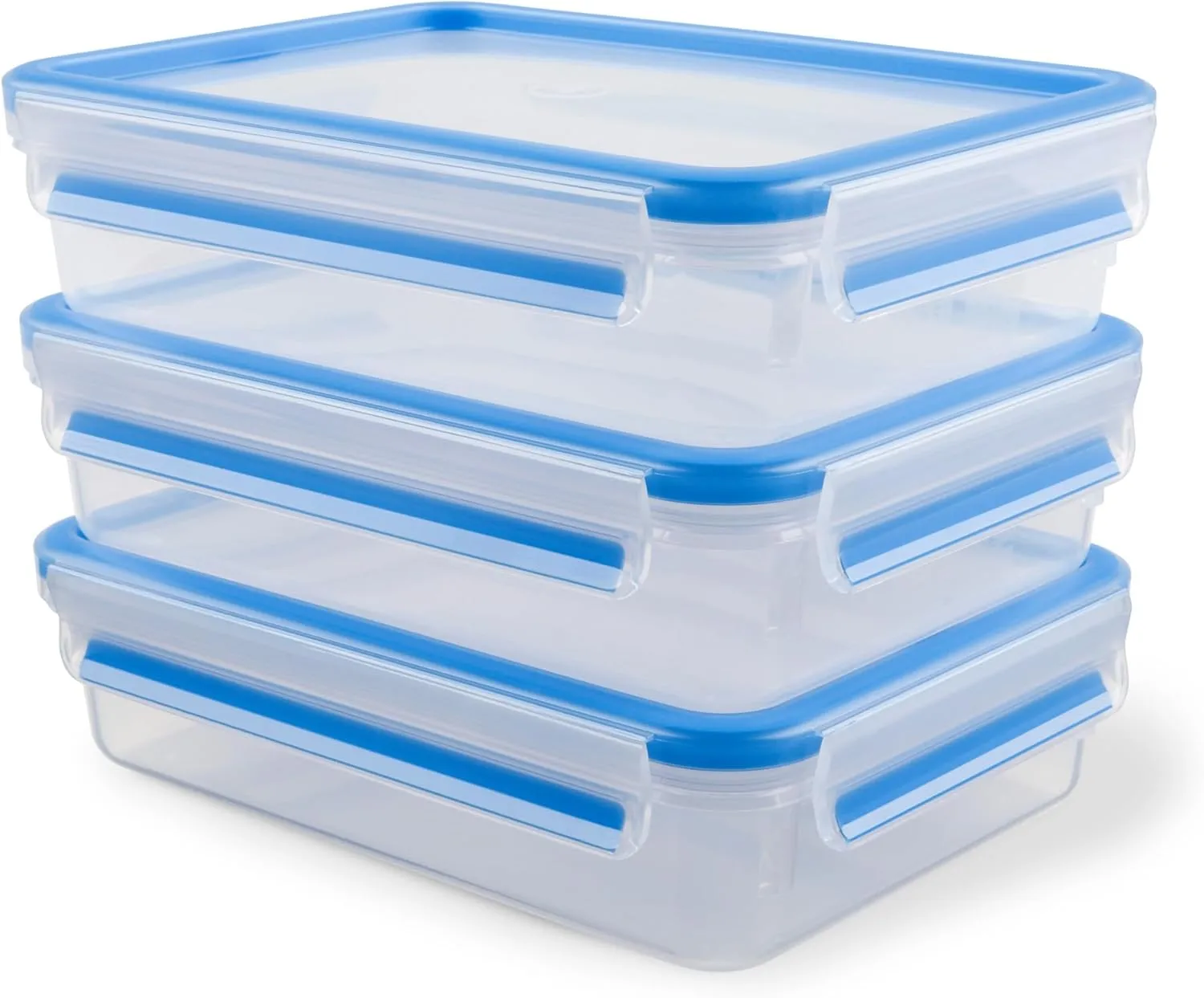 EMSA Clip & Close Frischhaltedosen-Set, rechteckig, 3 x 1,2 L, Aufbewahrungsboxen, 100 Prozent dicht, spülmaschinen-, g…
