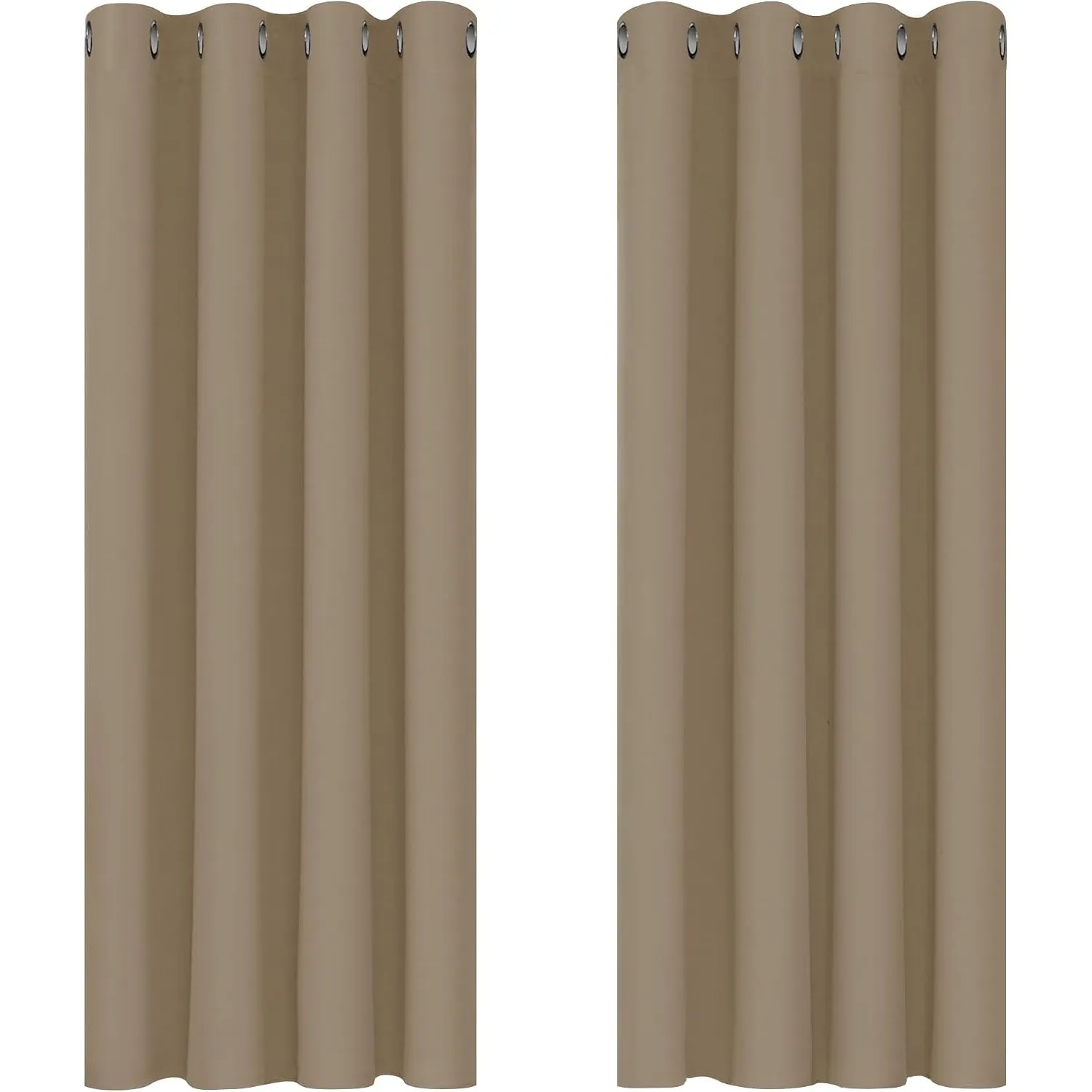 Deconovo Wohnzimmer Gardinen Modern Blickdichte Vorhänge mit Ösen Taupe