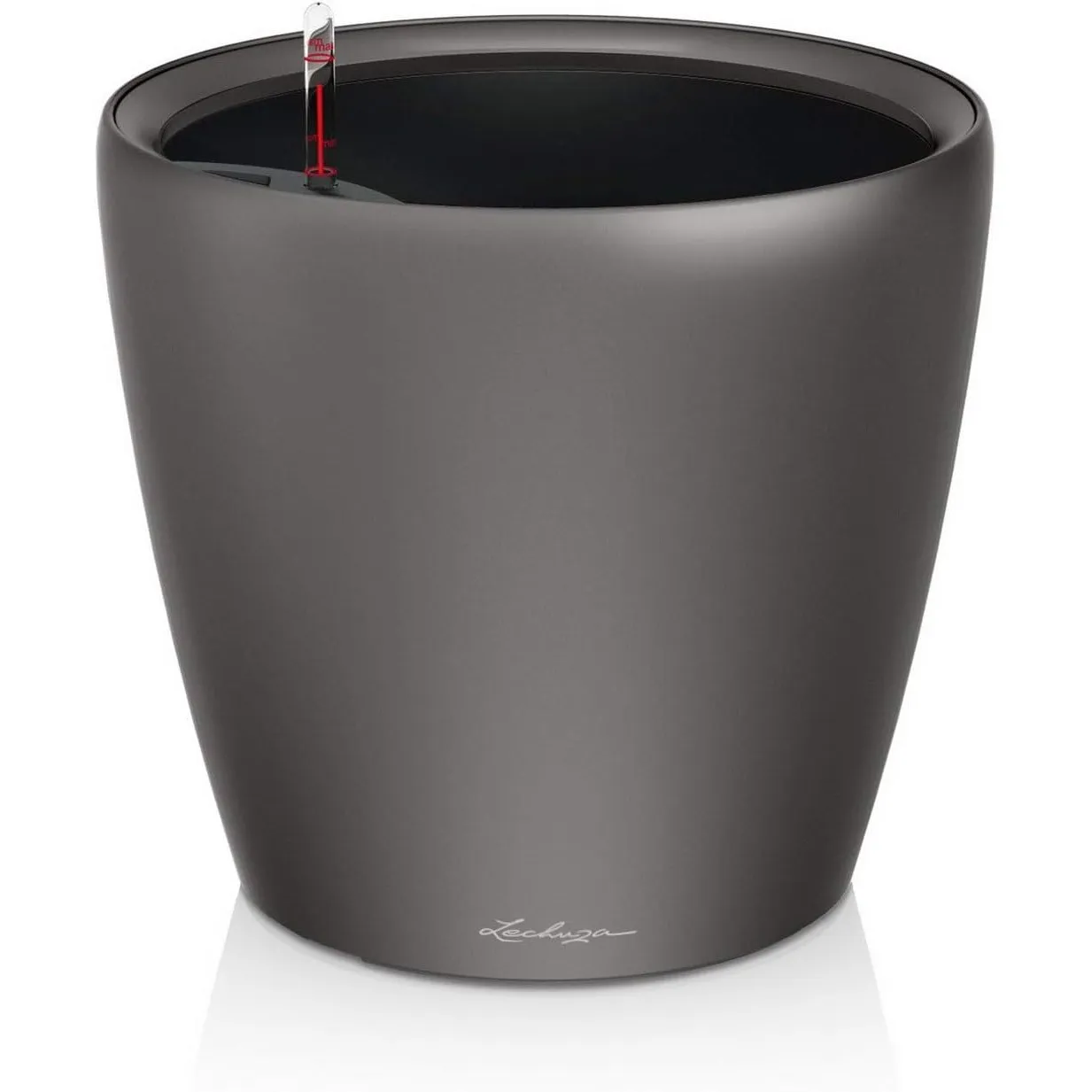 Lechuza 16103 CLASSICO Premium LS 50 Herausnehmbarer Pflanzeinsatz mit patentiertem Griffrahmen, Anthrazit Metallic, Ho…