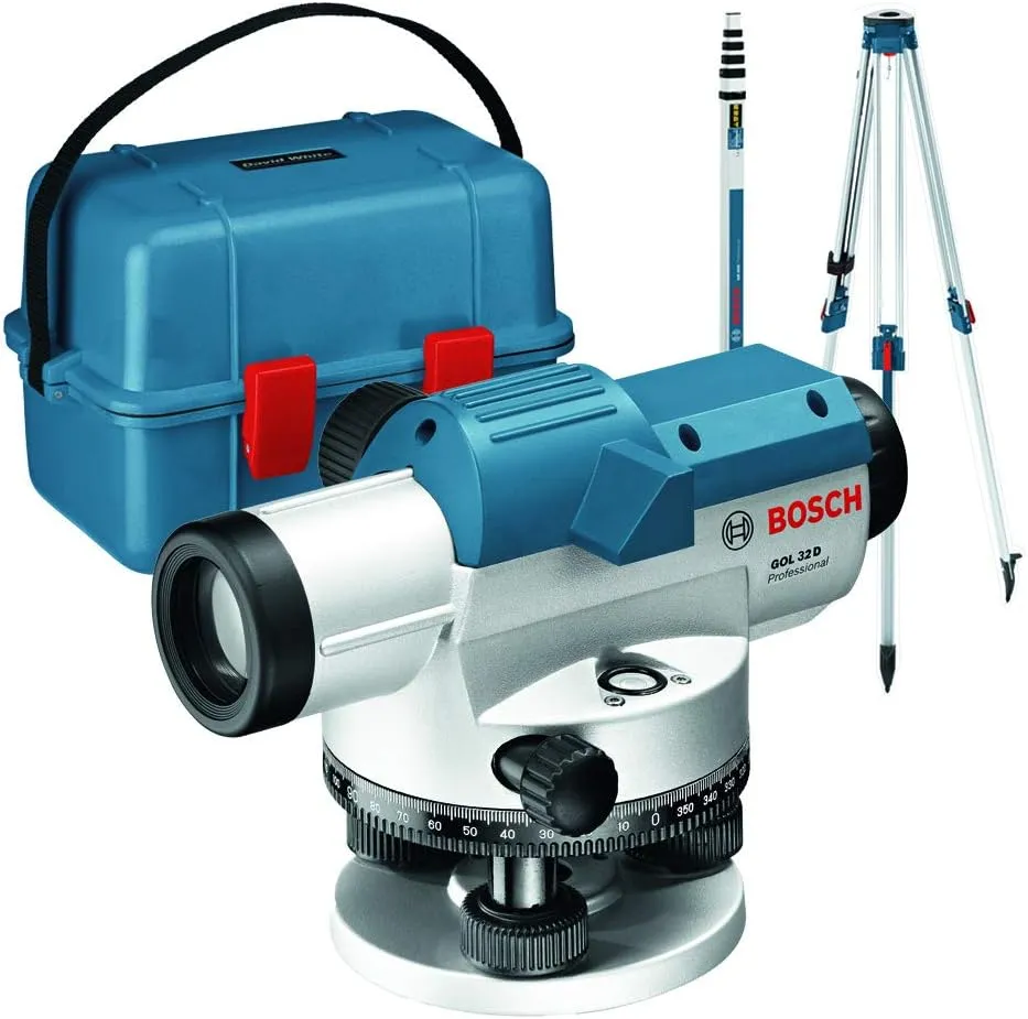 Bosch Professional Optisches Nivelliergerät GOL 32 D (32-fache Vergrößerung, Maßeinheit: 360 Grad, Arbeitsbereich: bis …