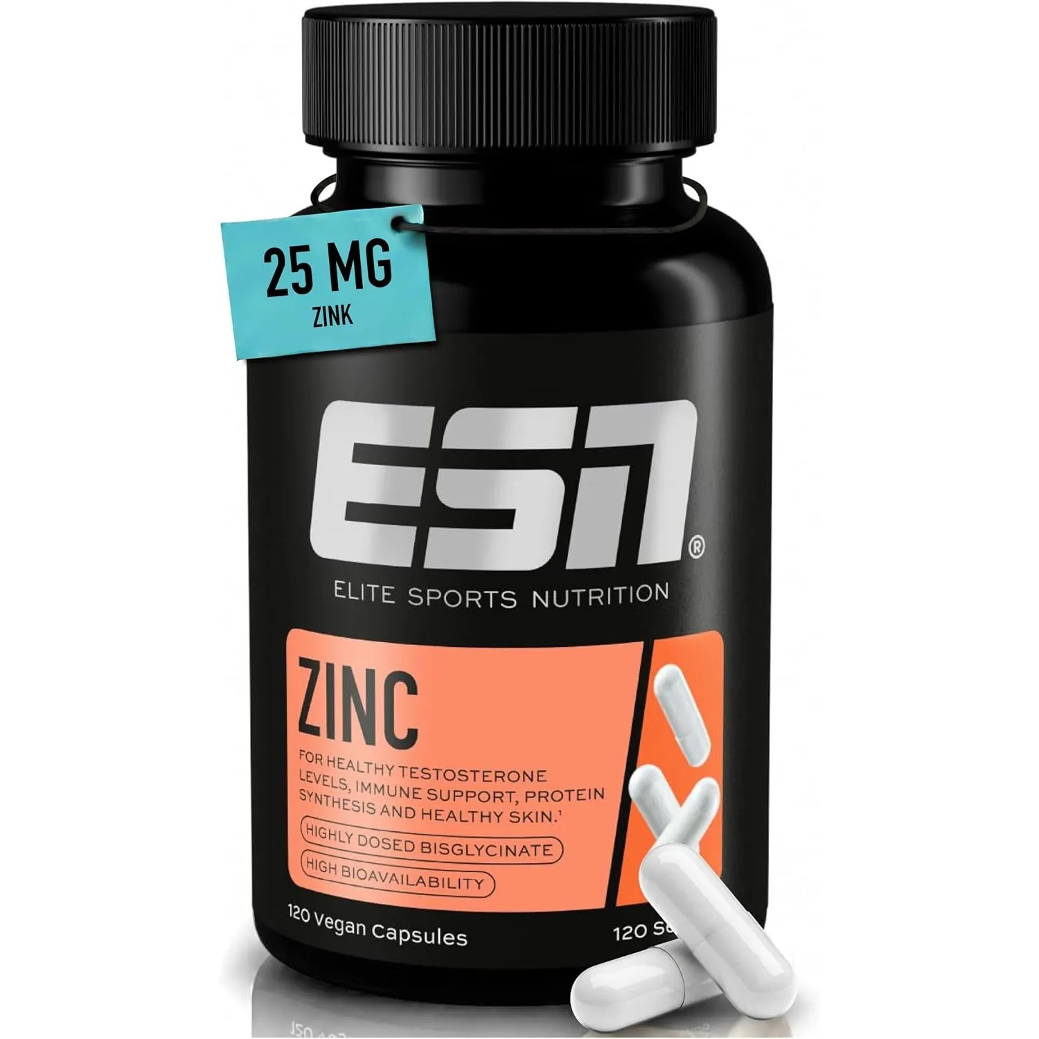 ESN Zinc - hochdosiertes Nahrungsergänzungsmittel - 120 Kapseln