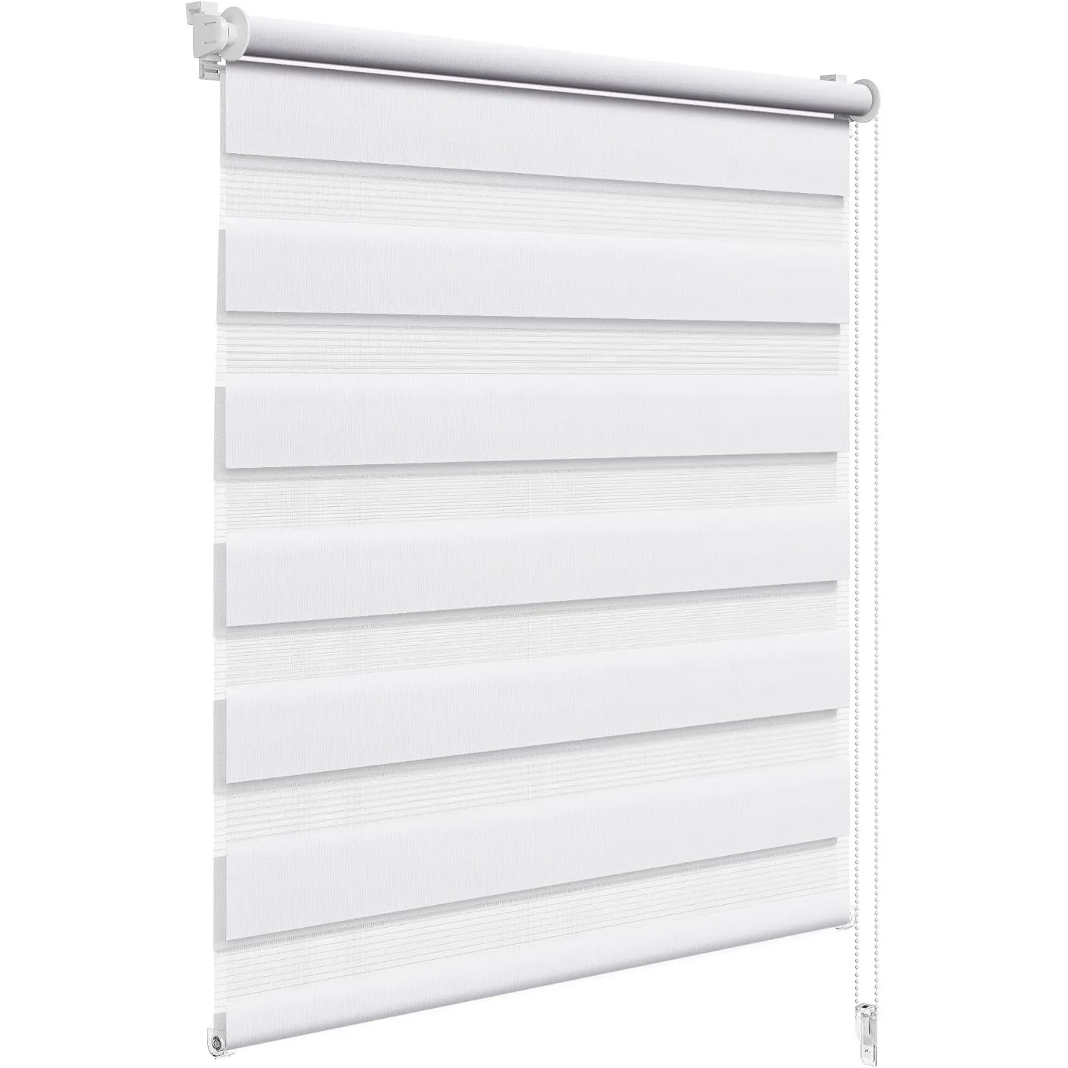 WOLTU Doppelrollo Klemmfix ohne Bohren Weiß B100 x H150 cm, Duo Rollo lichtdurchlässig Fensterrollo für innen verdunkel…
